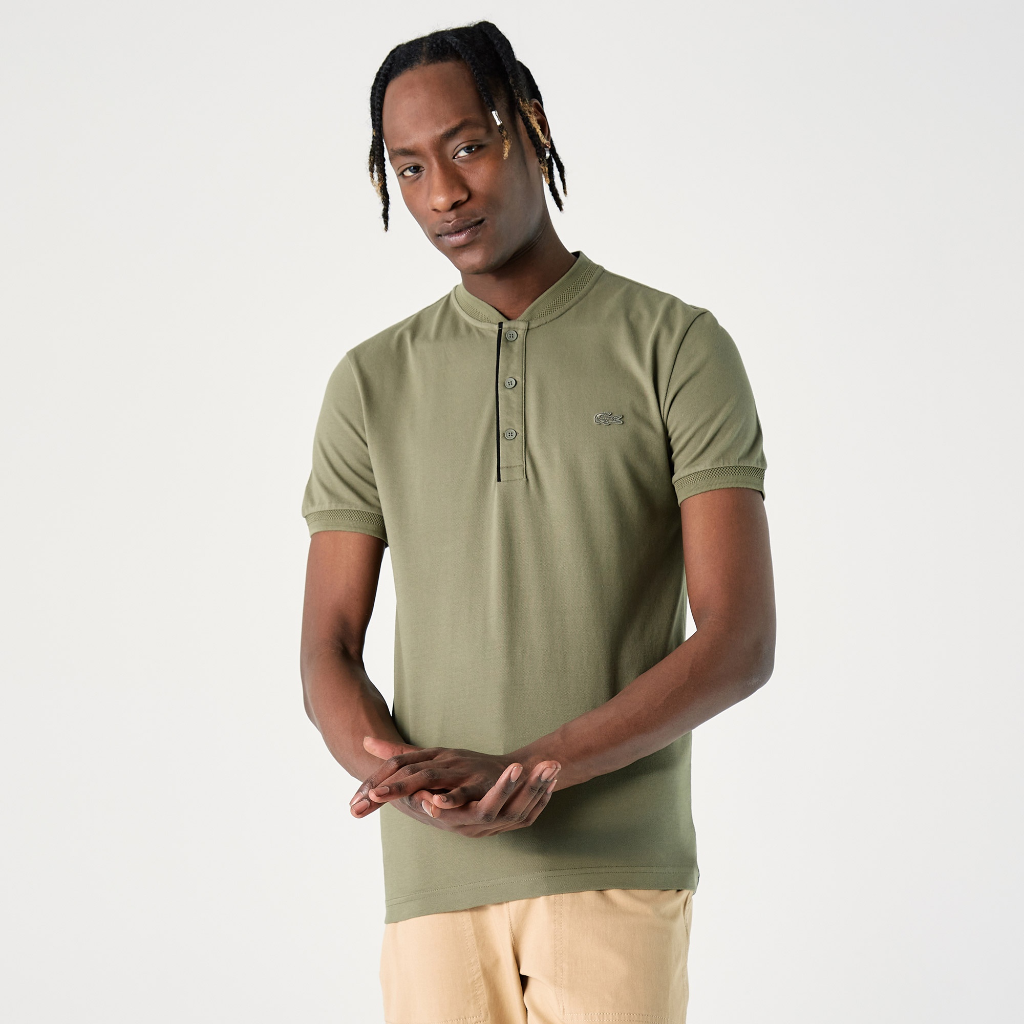 Lacoste Erkek Slim Fit Hakim Yaka Yeşil Polo