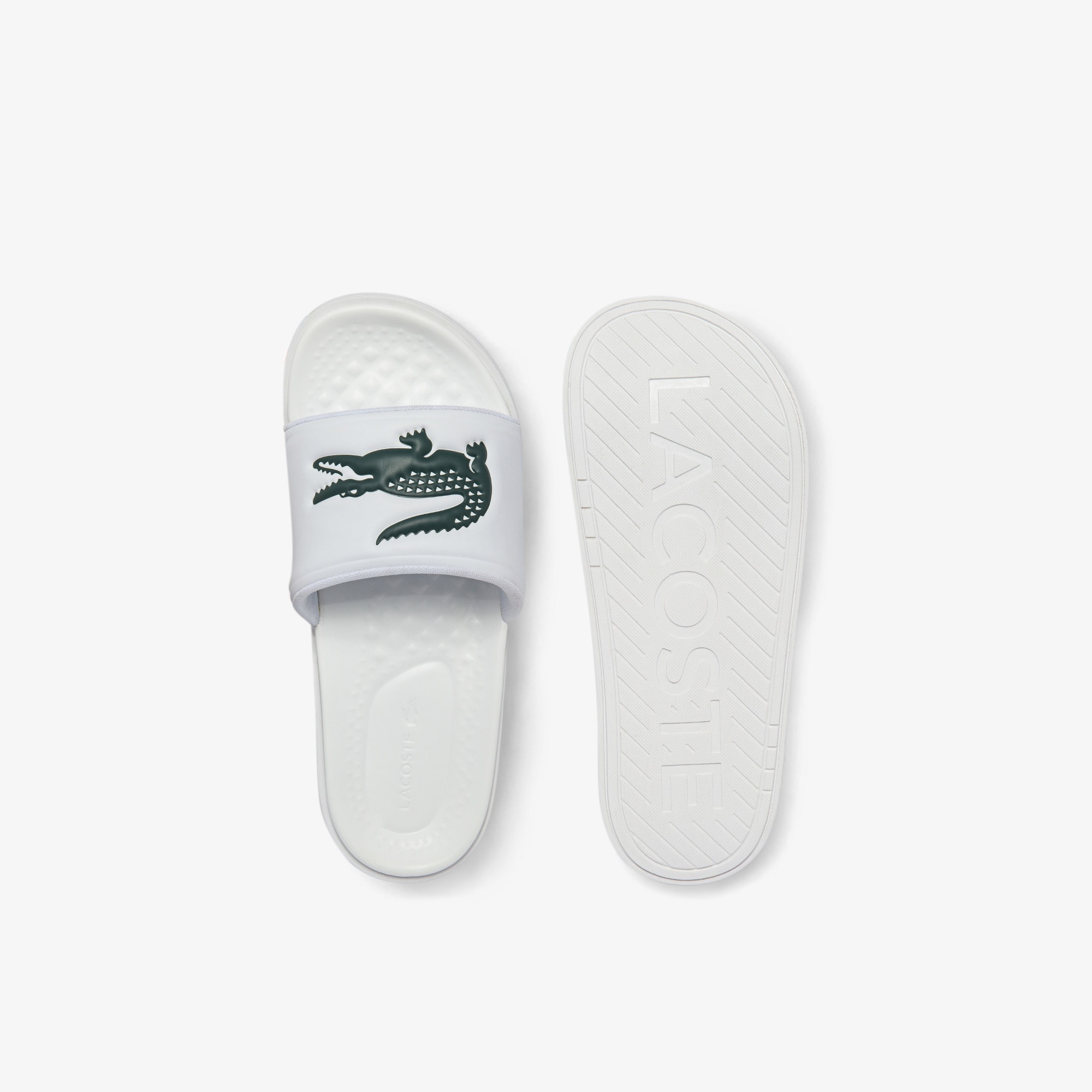 Lacoste Croco Erkek Baskılı Beyaz Terlik