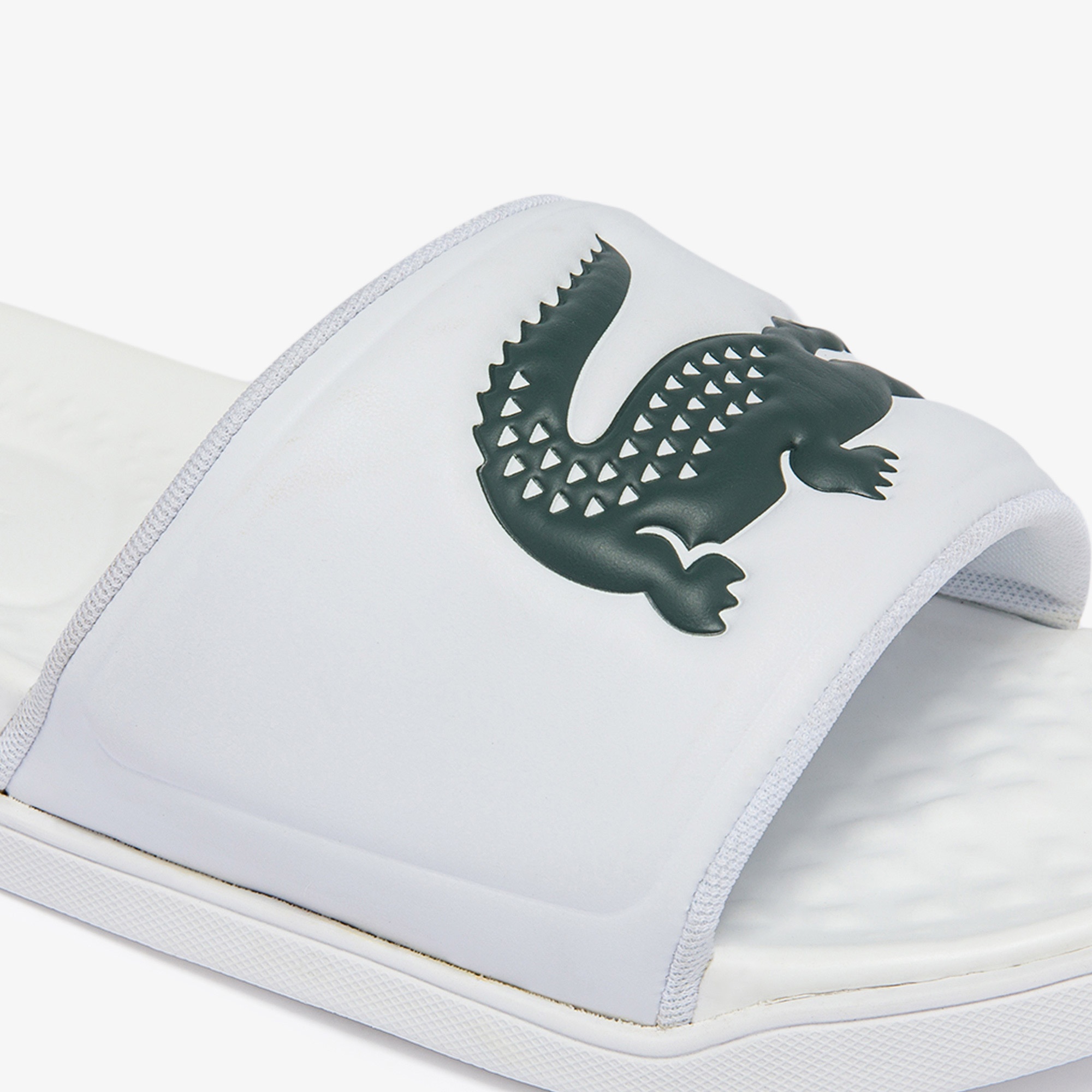 Lacoste Croco Erkek Baskılı Beyaz Terlik