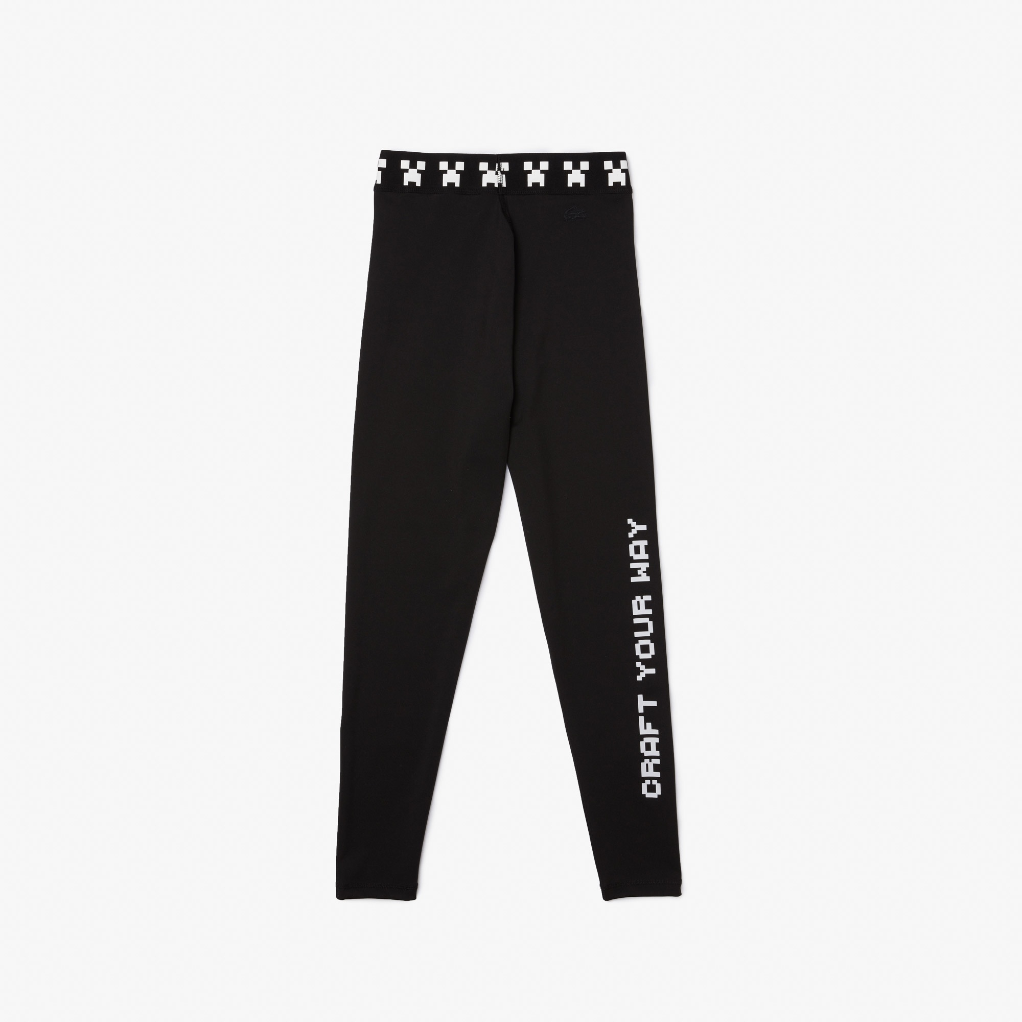 Lacoste x Minecraft Kadın Slim Fit Baskılı Siyah Tayt