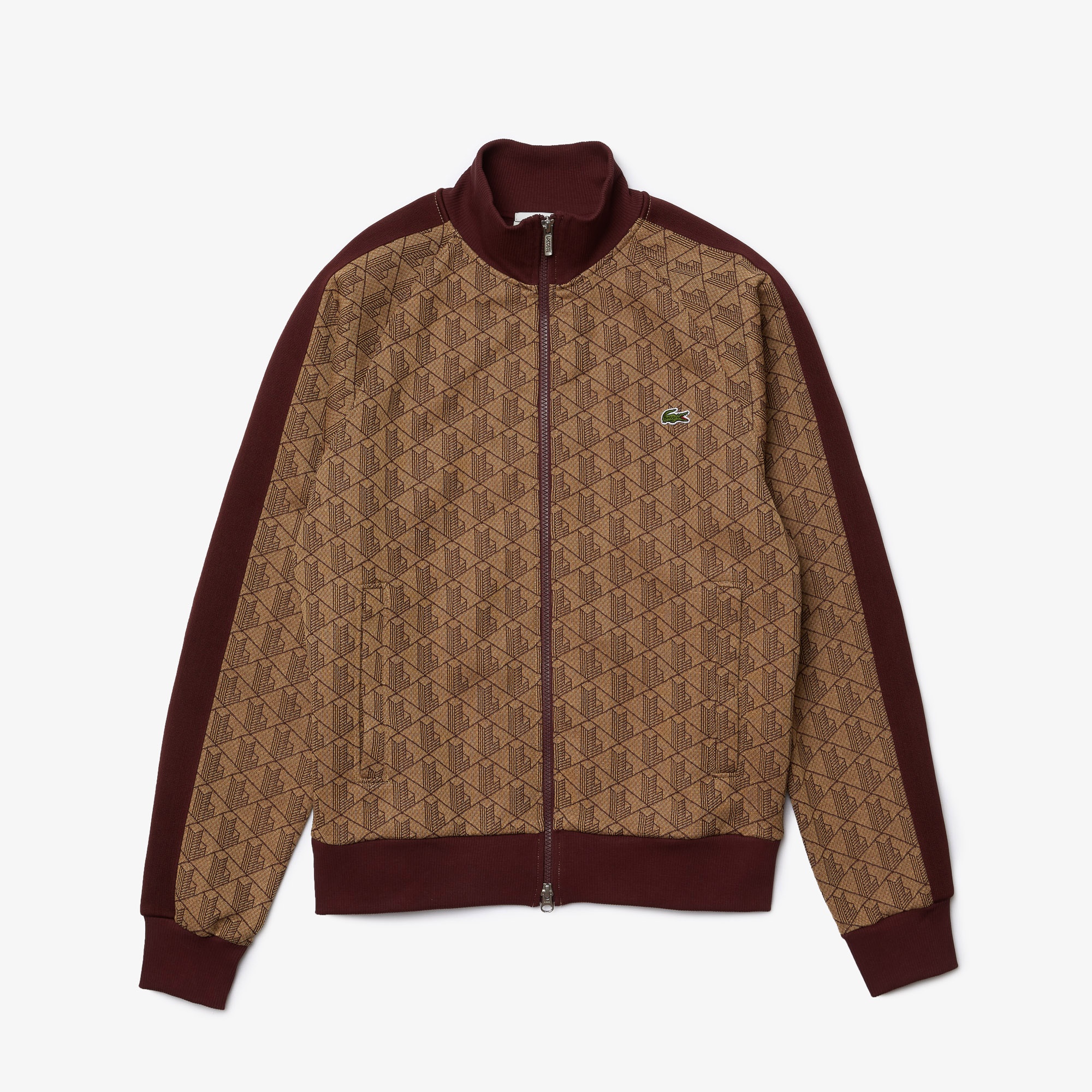 Lacoste Unisex  L!VE Monogram Patterned Jacquard Zip Jacket