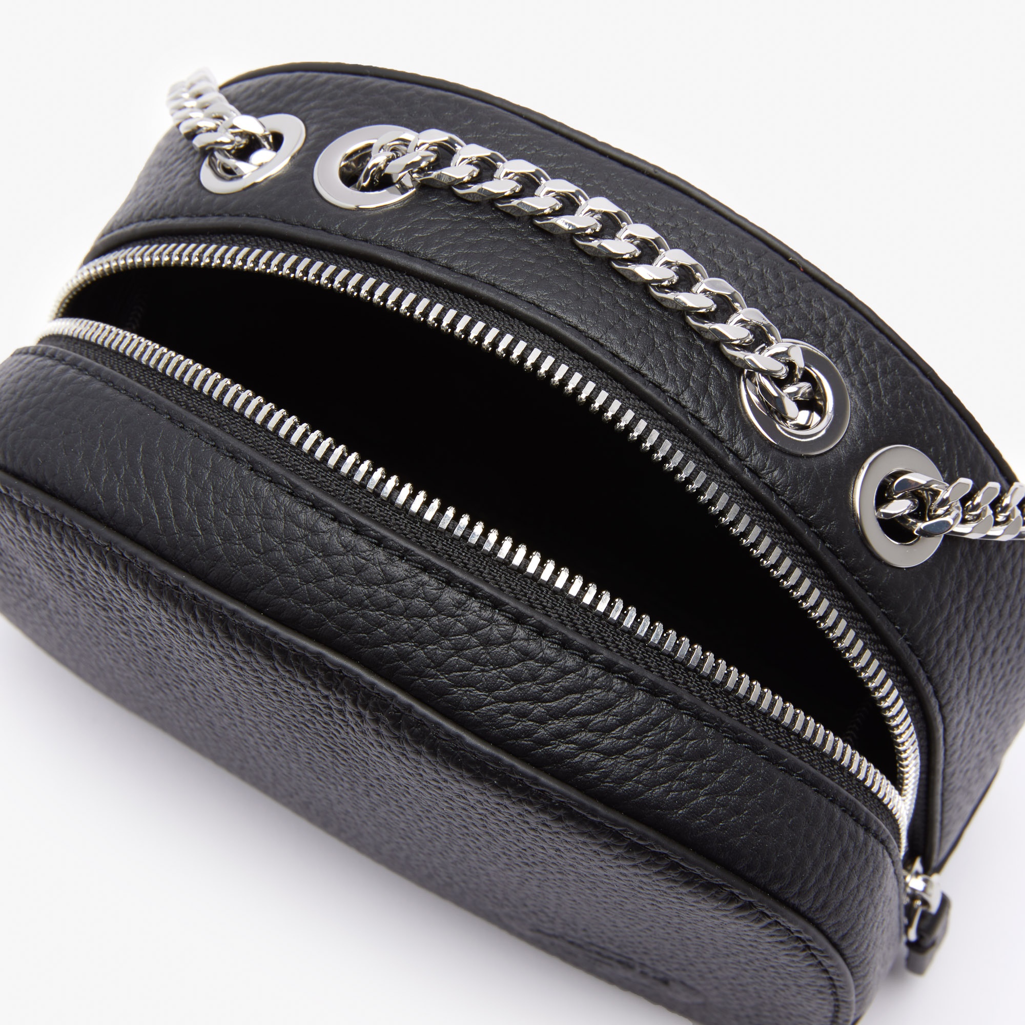 Lacoste Croco Crew Kadın Baskılı Deri Siyah Omuz Çantası