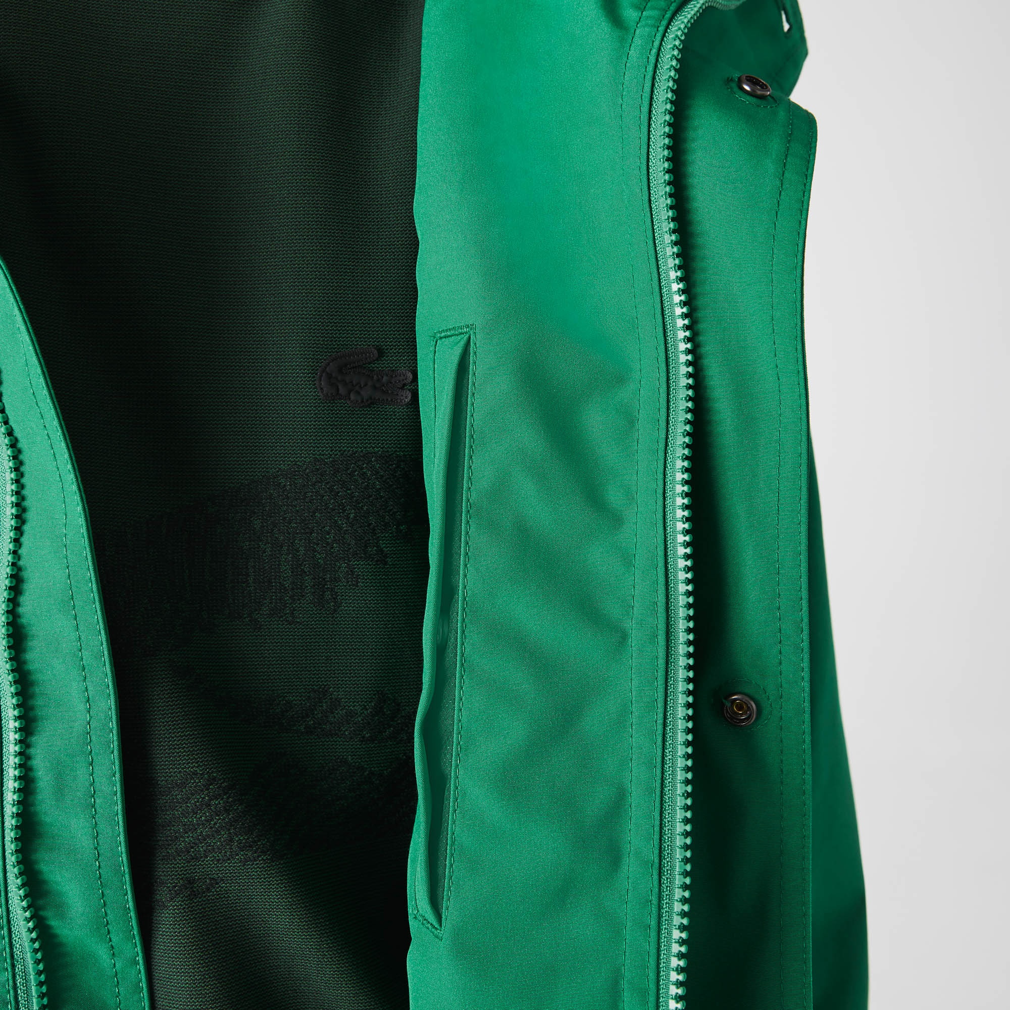 Lacoste Erkek Kapüşonlu Suya Dayanıklı Yeşil Mont