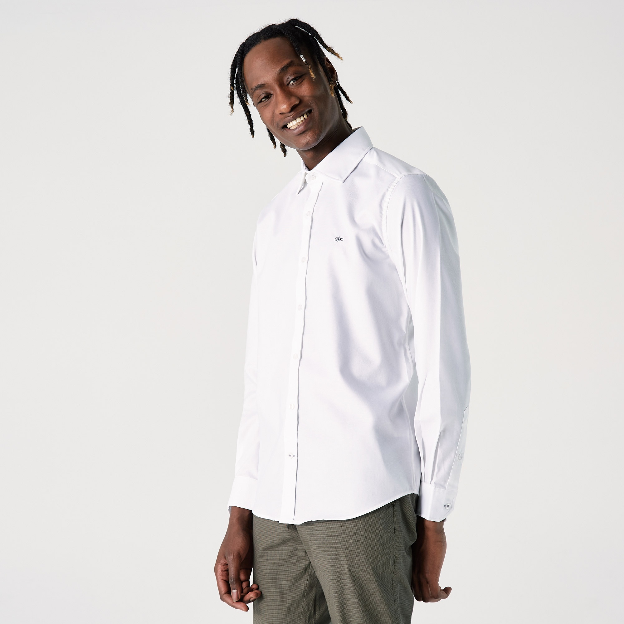 Lacoste Erkek Slim Fit Beyaz Gömlek