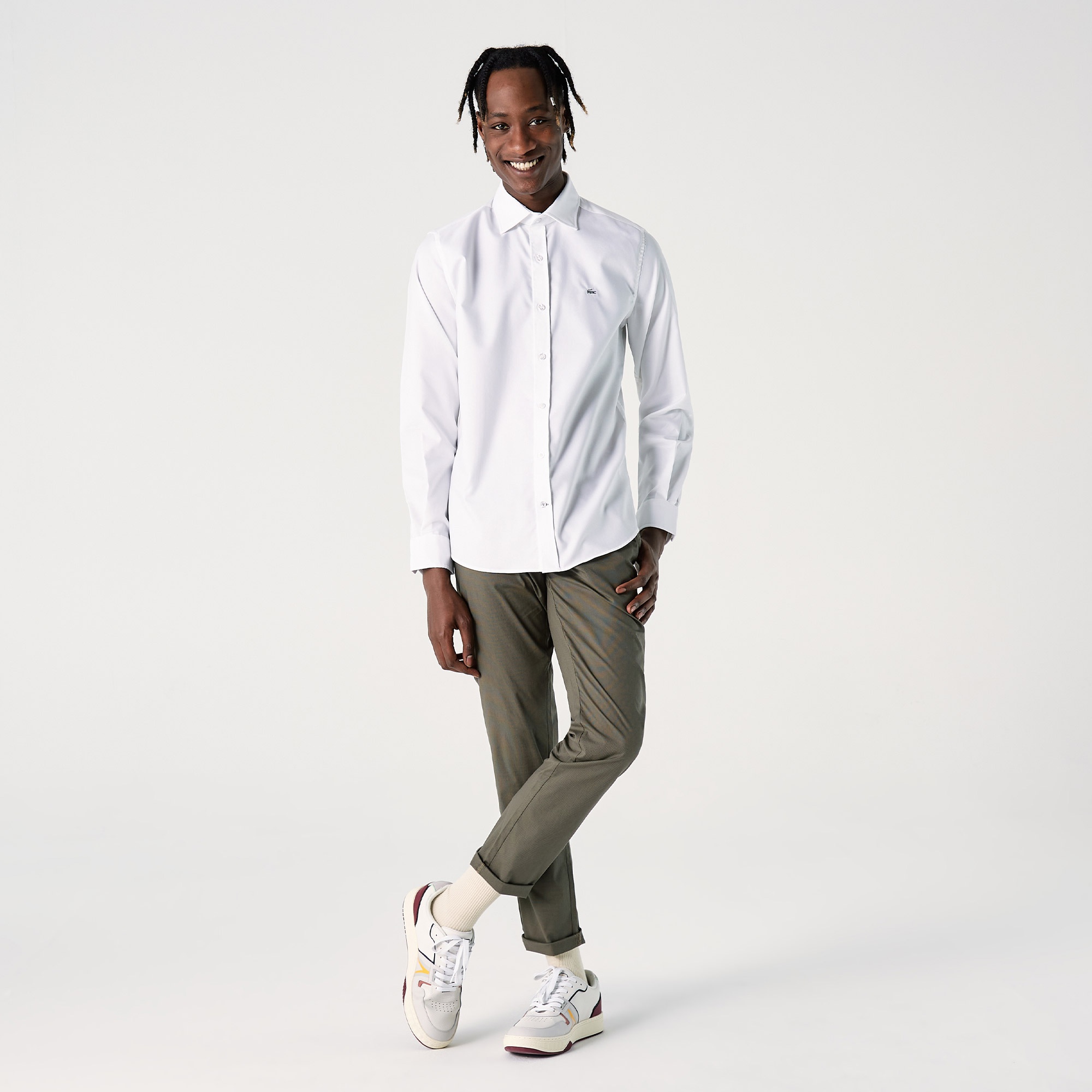 Lacoste Erkek Slim Fit Beyaz Gömlek