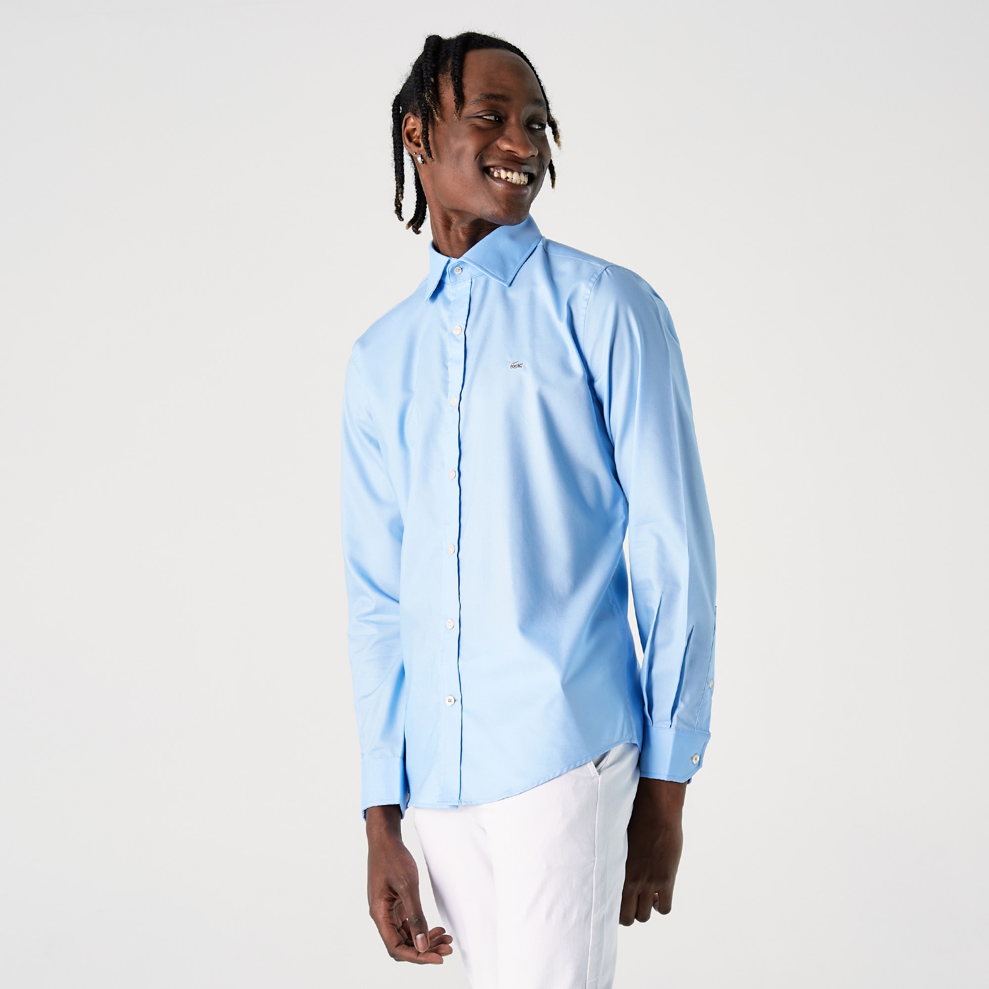 Lacoste Erkek Slim Fit Mavi Gömlek