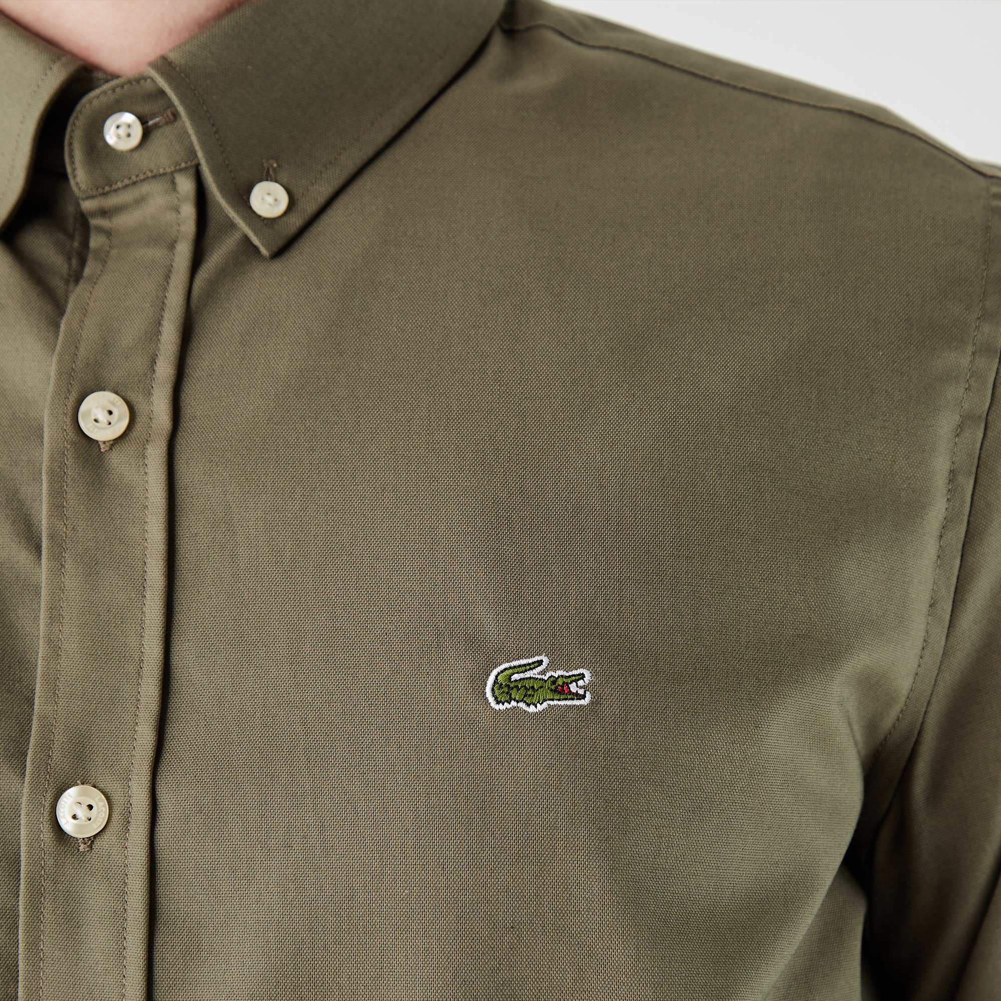 Lacoste Erkek Slim Fit Haki Gömlek