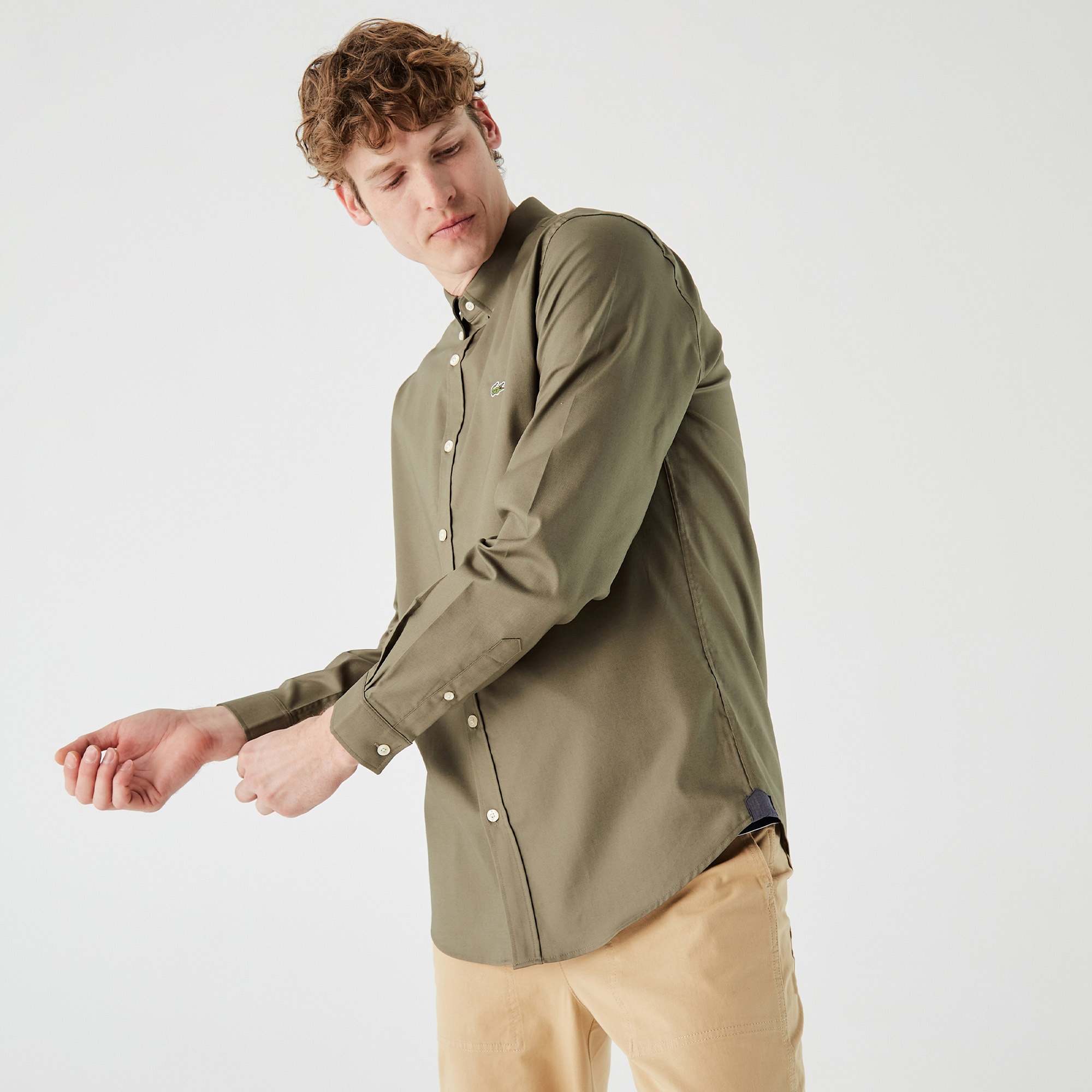 Lacoste Erkek Slim Fit Haki Gömlek