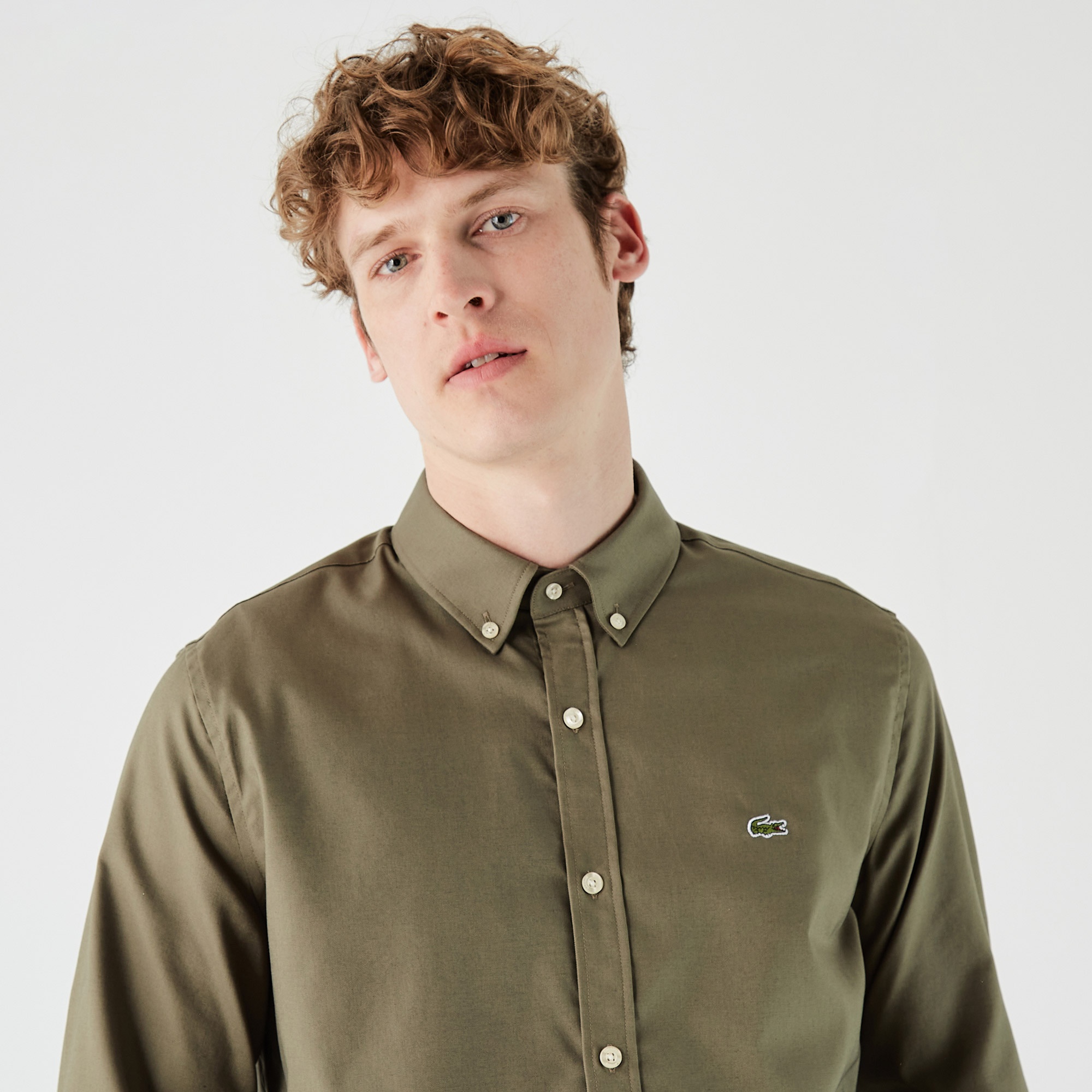 Lacoste Erkek Slim Fit Haki Gömlek