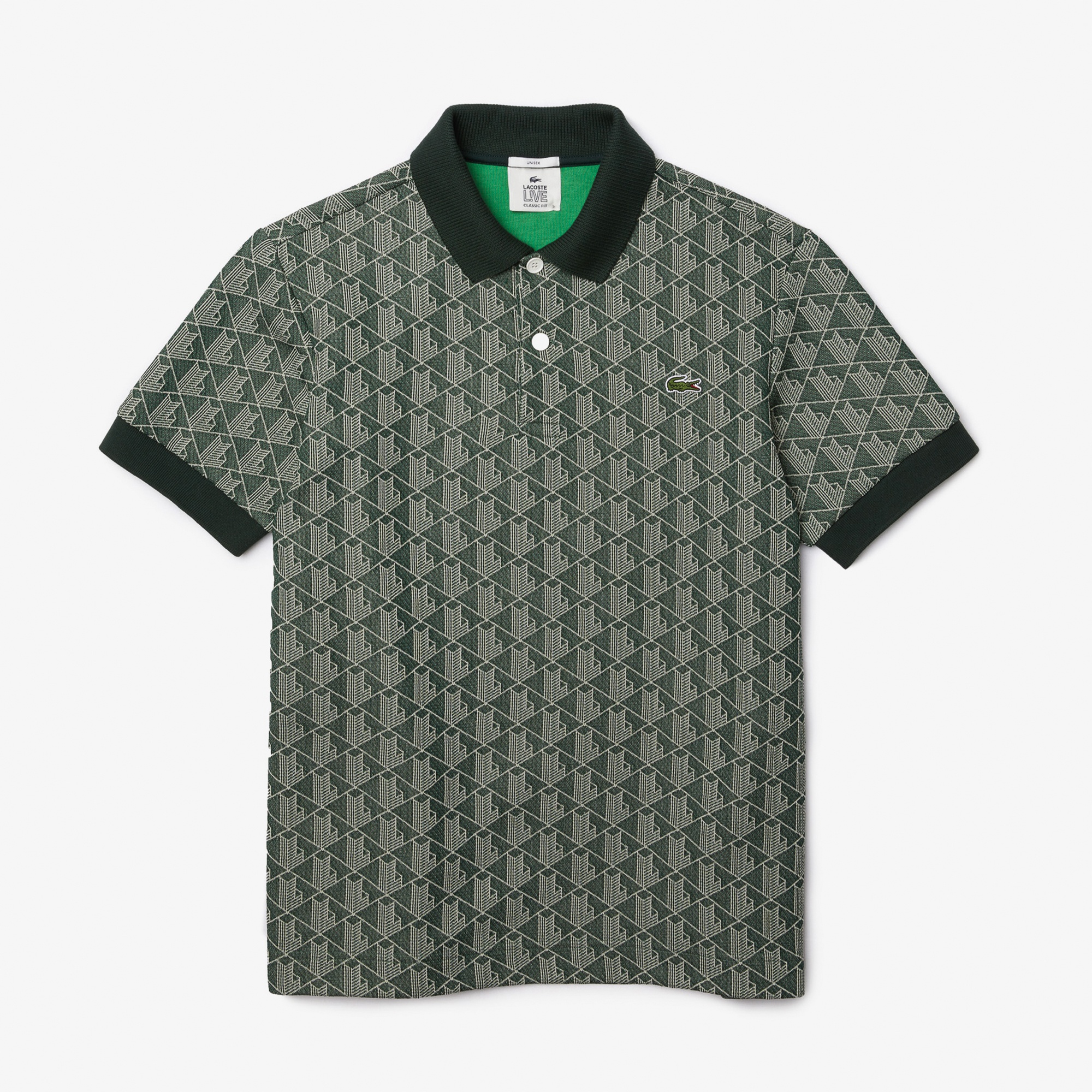 Lacoste Unisex  L!VE Classic Fit Monogram Jacquard Polo Shirt