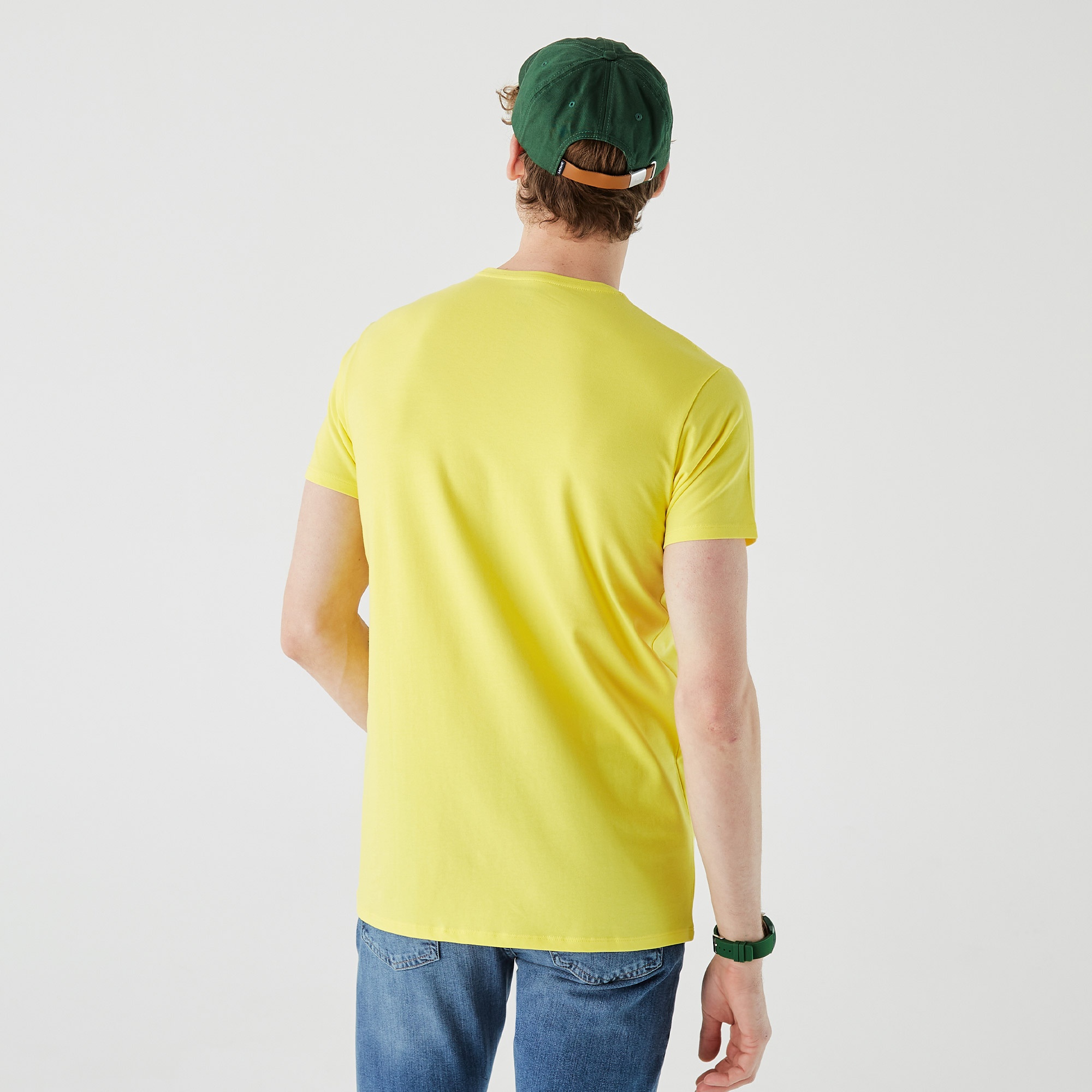 Lacoste Erkek Slim Fit Bisiklet Yaka Sarı T-Shirt