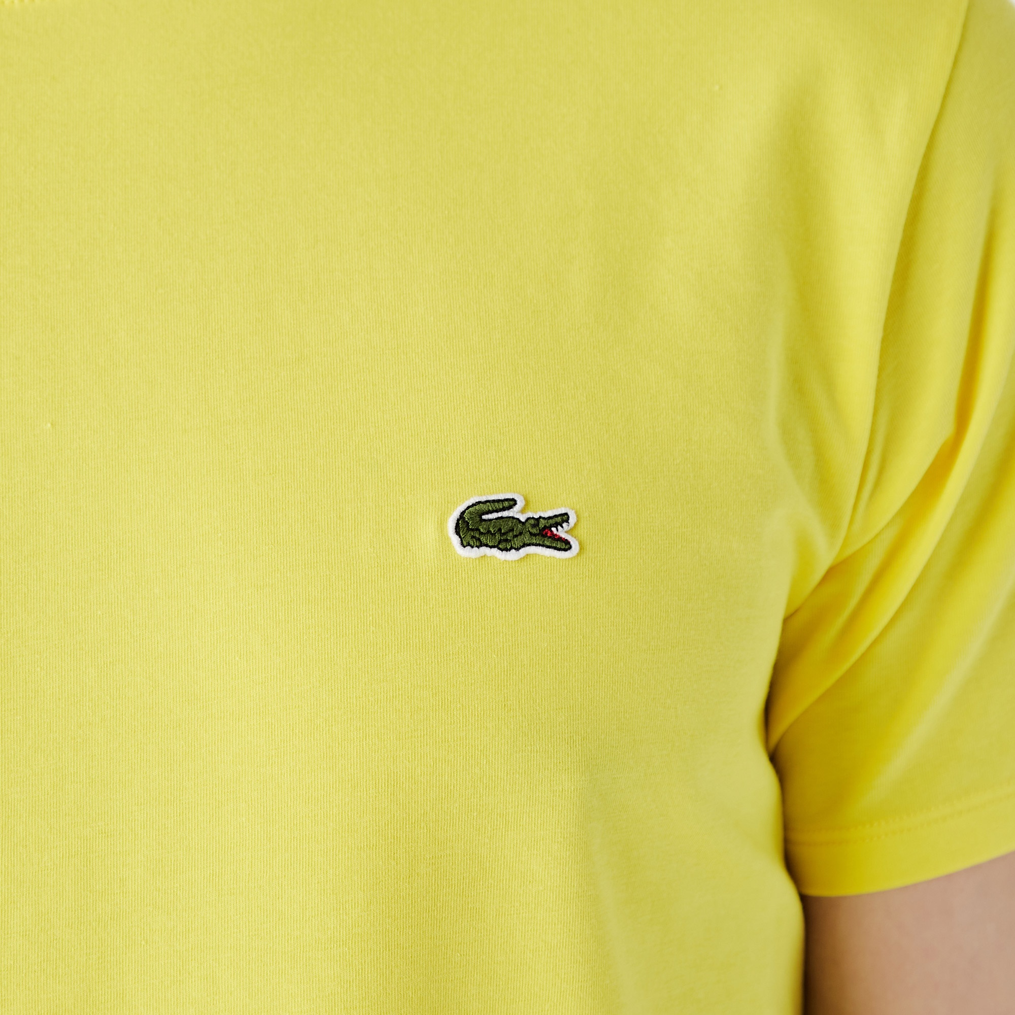 Lacoste Erkek Slim Fit Bisiklet Yaka Sarı T-Shirt