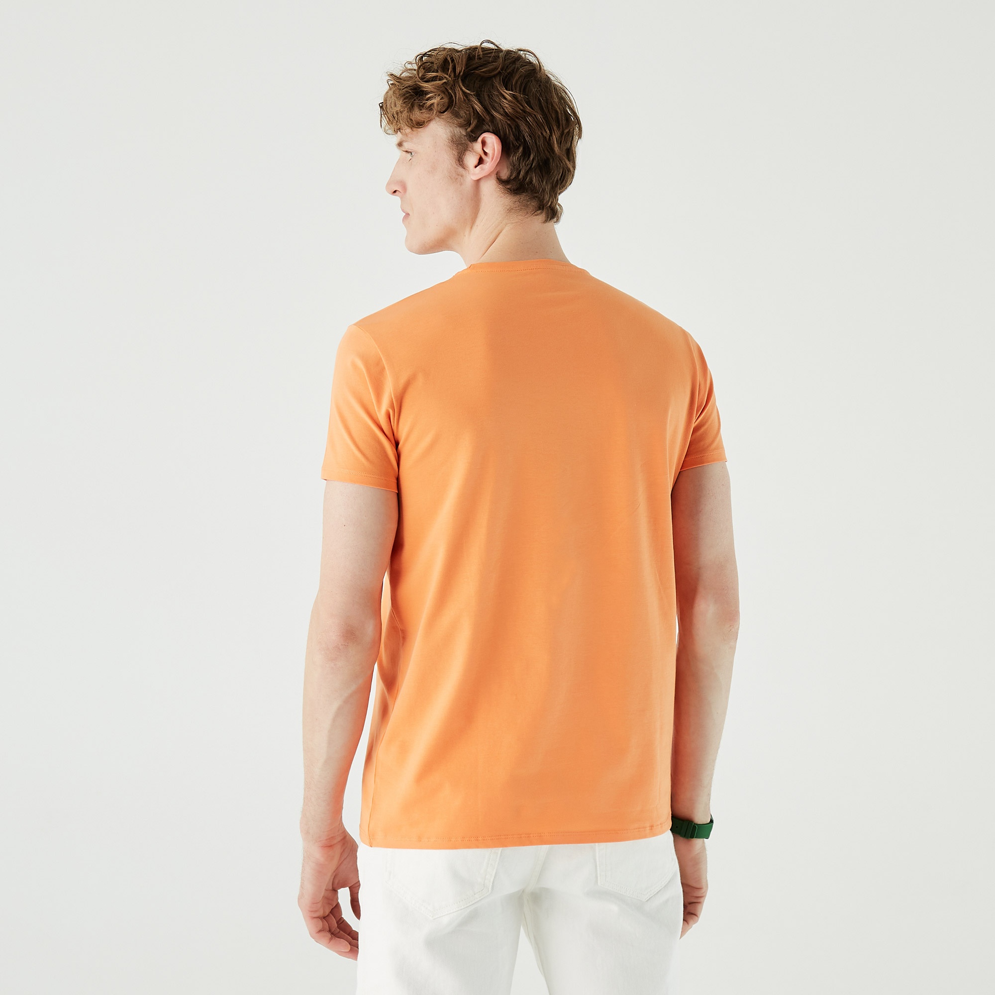 Lacoste Erkek Slim Fit Bisiklet Yaka Turuncu T-Shirt