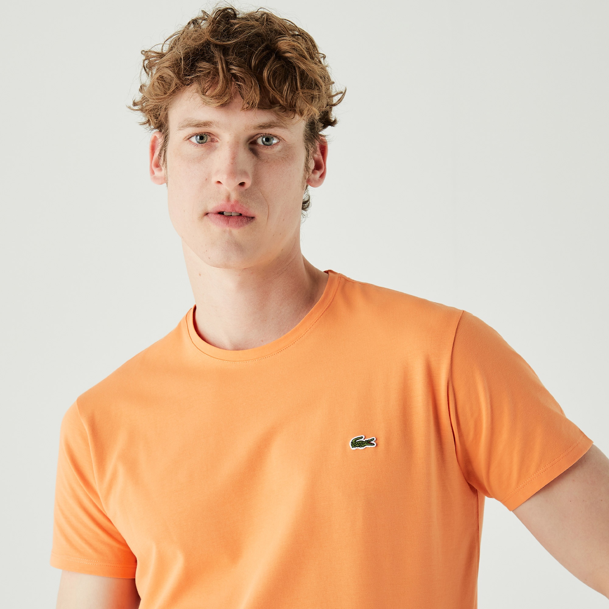 Lacoste Erkek Slim Fit Bisiklet Yaka Turuncu T-Shirt