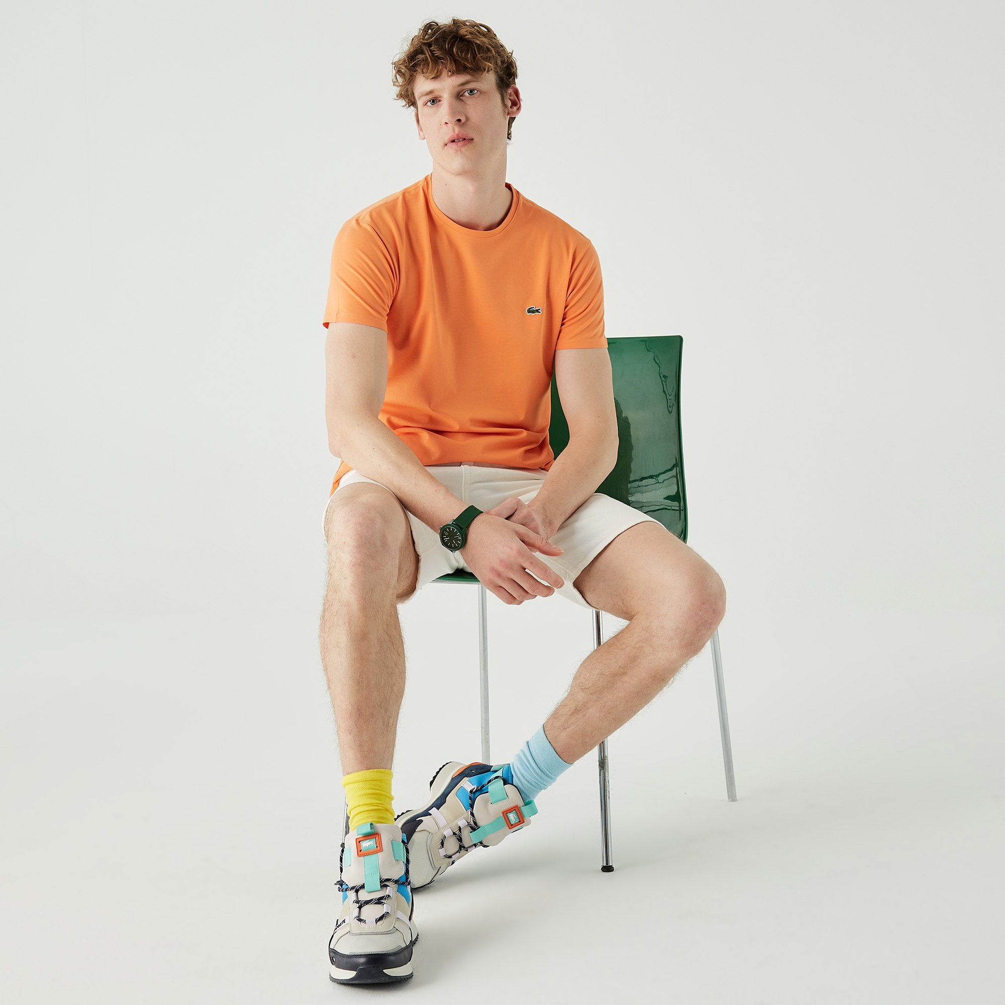 Lacoste Erkek Slim Fit Bisiklet Yaka Turuncu T-Shirt