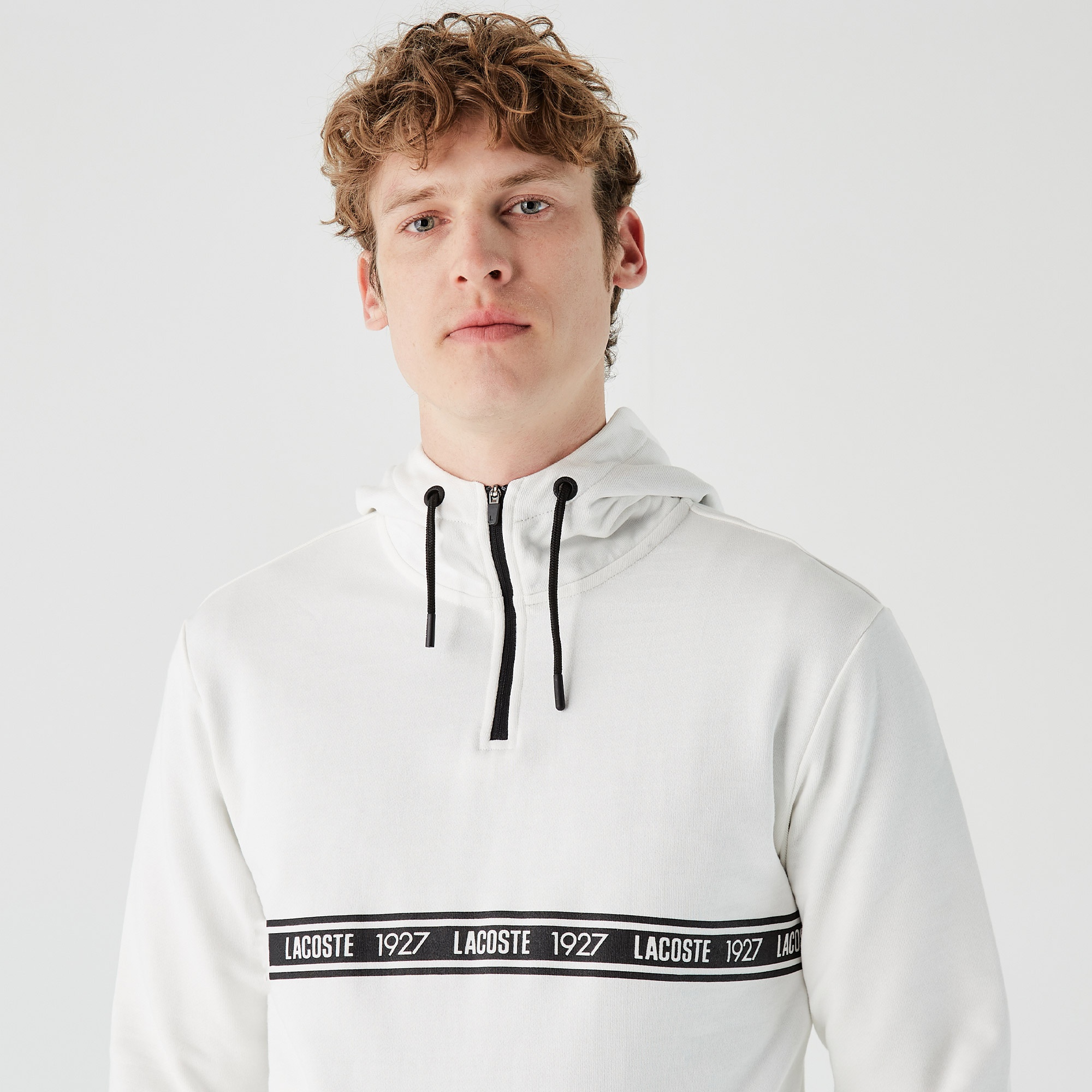 Lacoste Erkek Regular Fit Baskılı Kapüşonlu Gri Sweatshirt