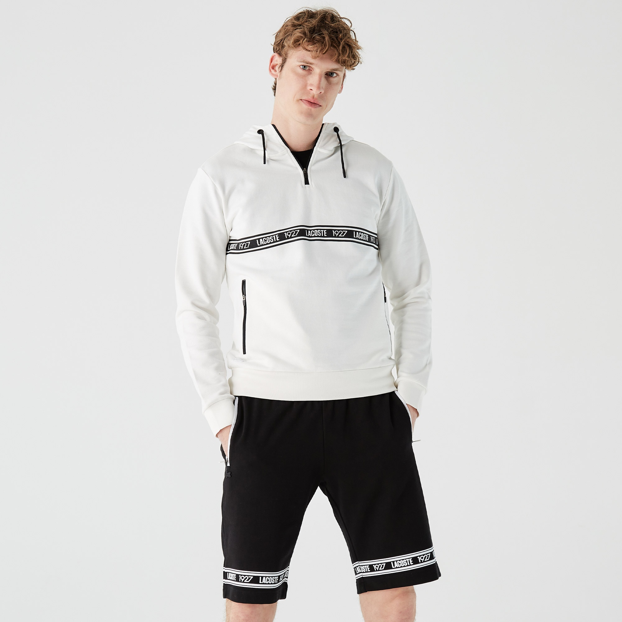 Lacoste Erkek Regular Fit Baskılı Kapüşonlu Gri Sweatshirt