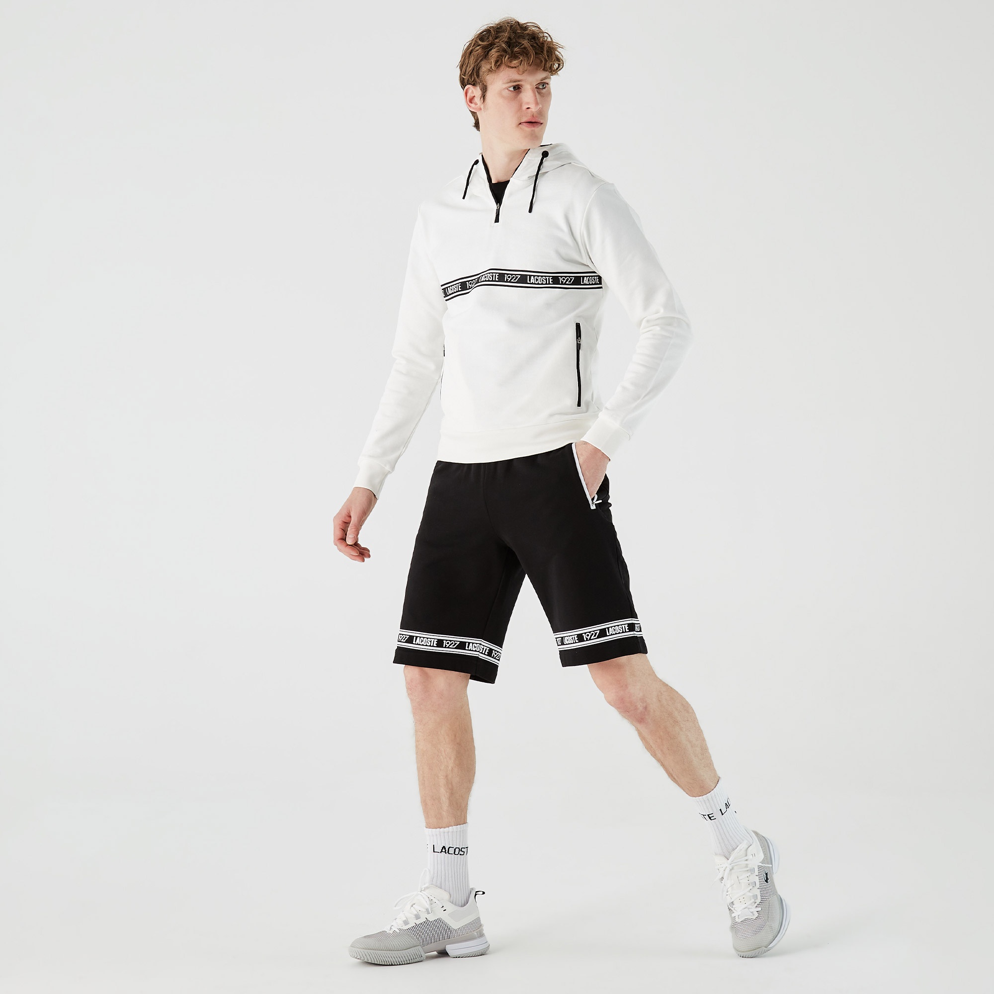 Lacoste Erkek Regular Fit Baskılı Kapüşonlu Gri Sweatshirt