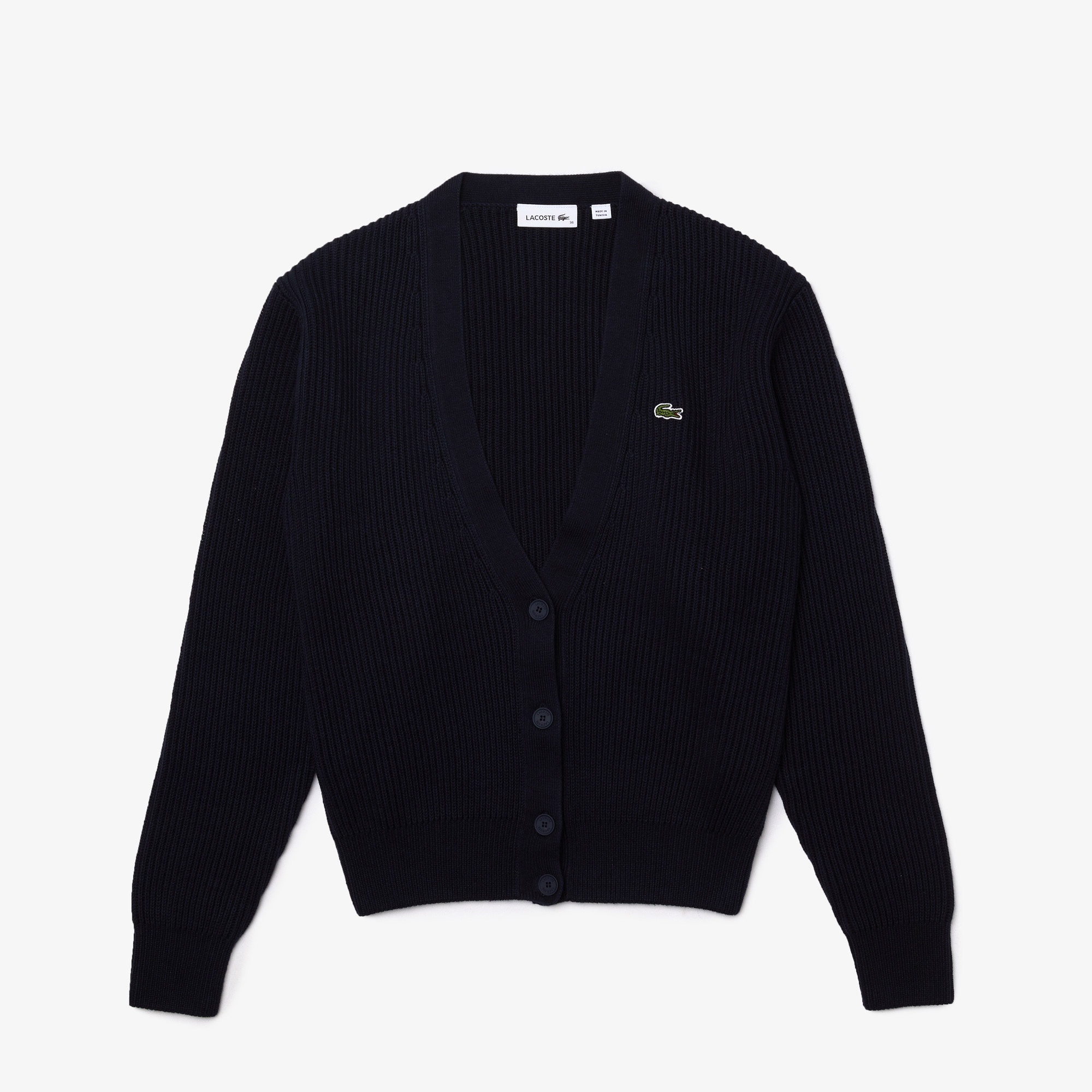 Lacoste Kadın V Yaka Siyah Hırka