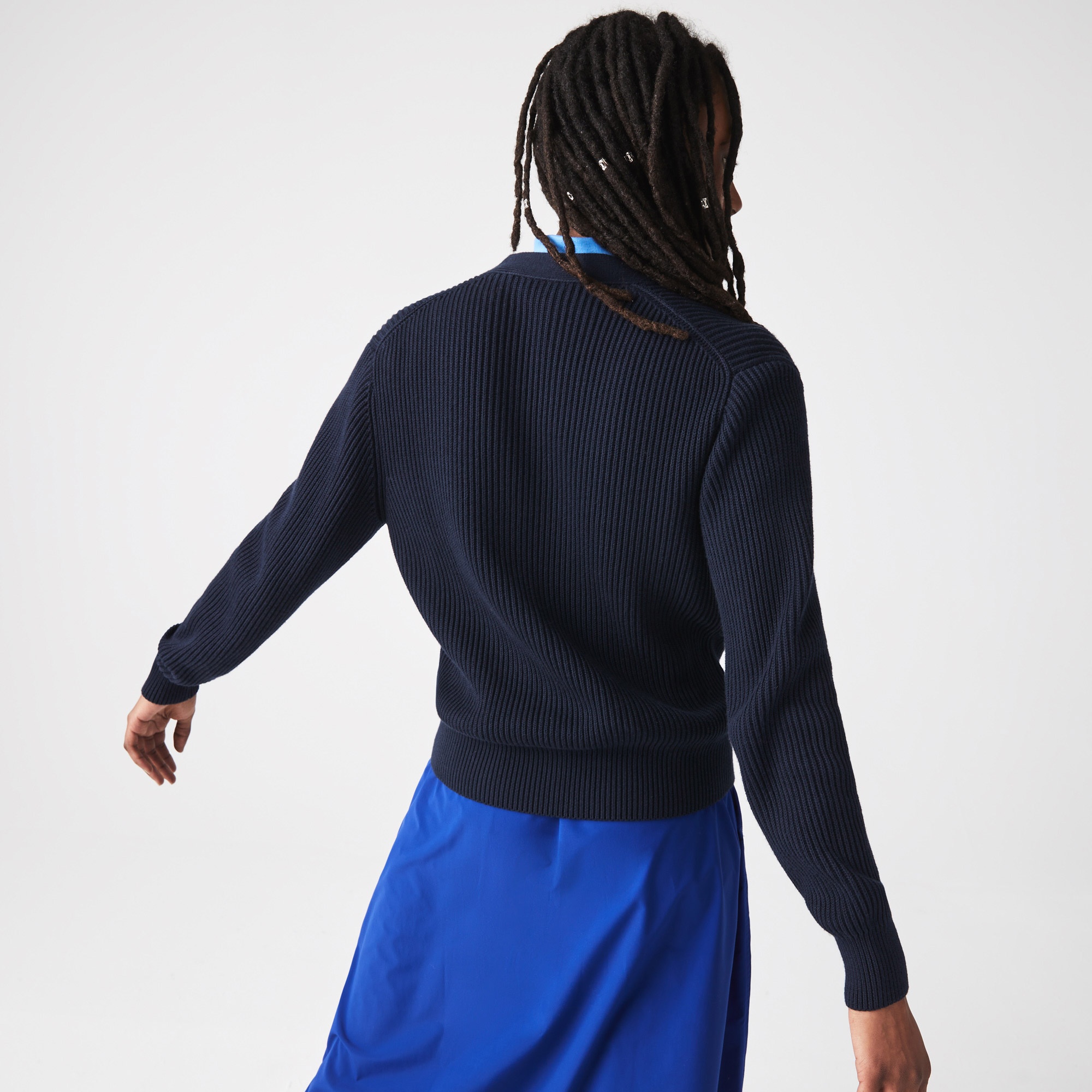 Lacoste Kadın V Yaka Siyah Hırka