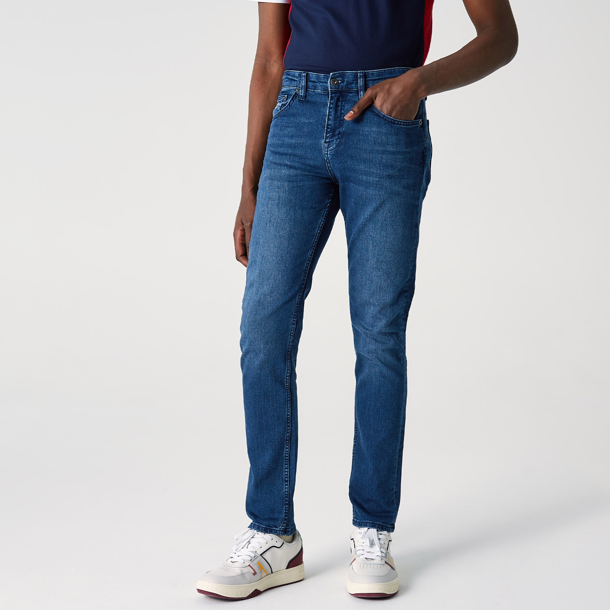 Lacoste Erkek Slim Fit Mavi Denim Pantolon
