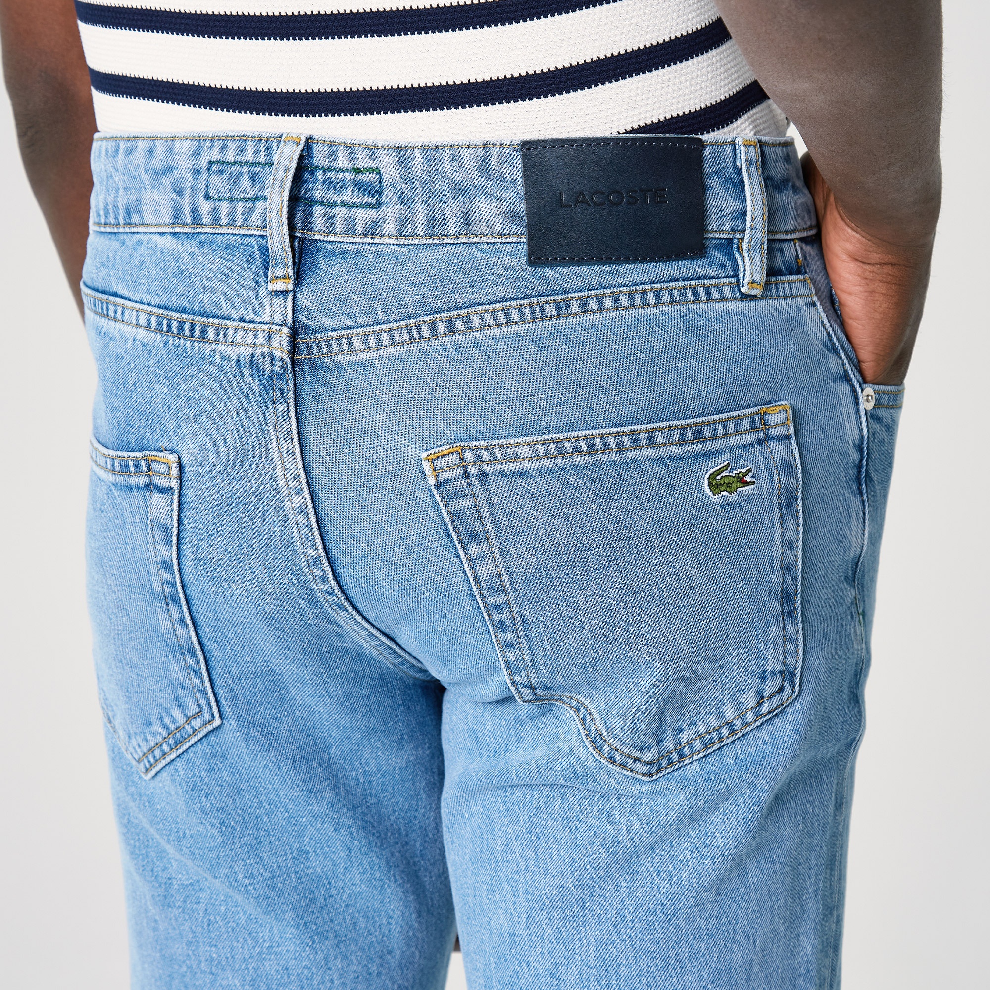 Lacoste Erkek Slim Fit Denim Mavi Pantolon