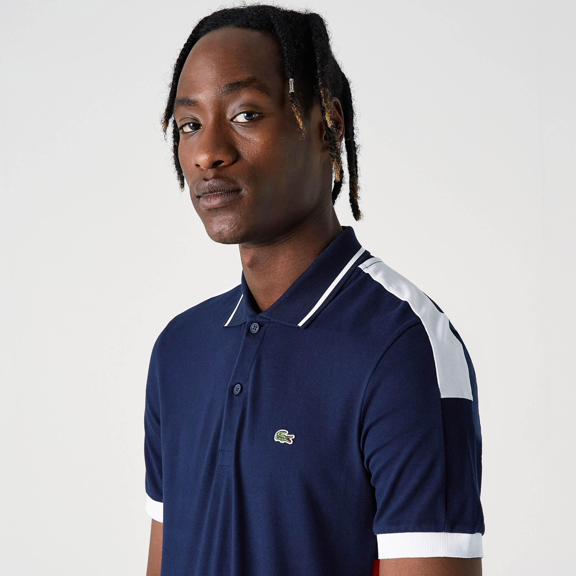 Lacoste Erkek Slim Fit Renk Bloklu Lacivert Polo