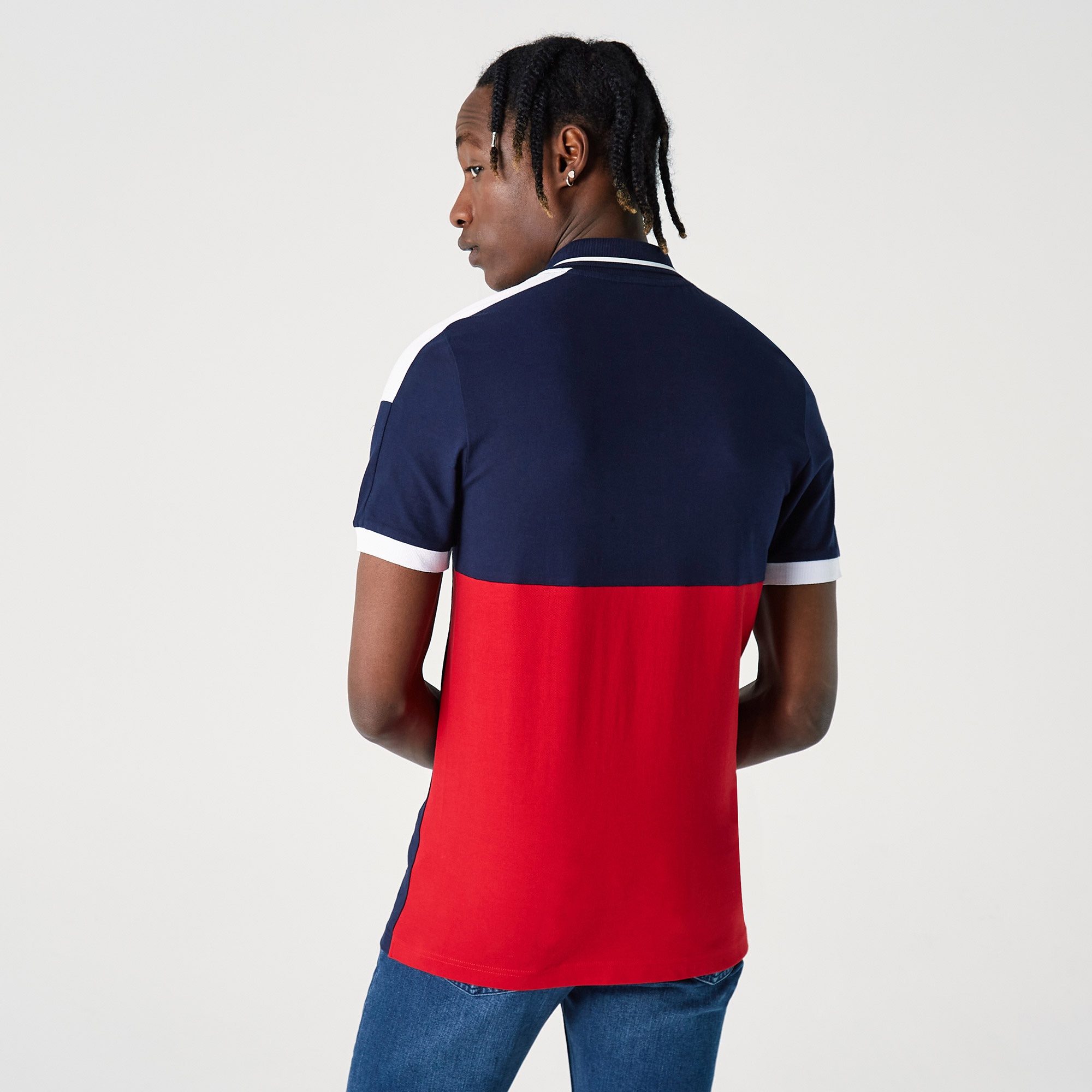 Lacoste Erkek Slim Fit Renk Bloklu Lacivert Polo