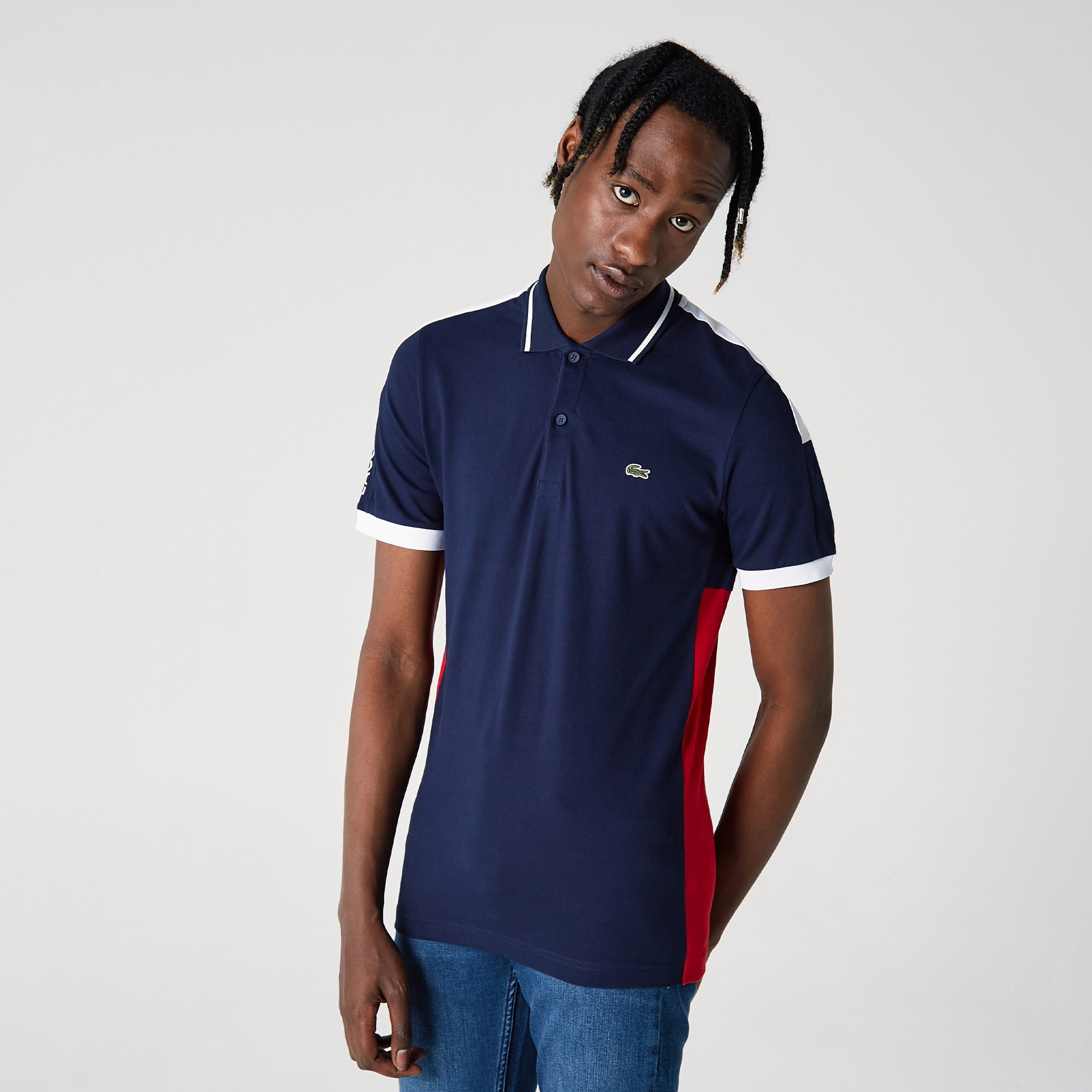Lacoste Erkek Slim Fit Renk Bloklu Lacivert Polo