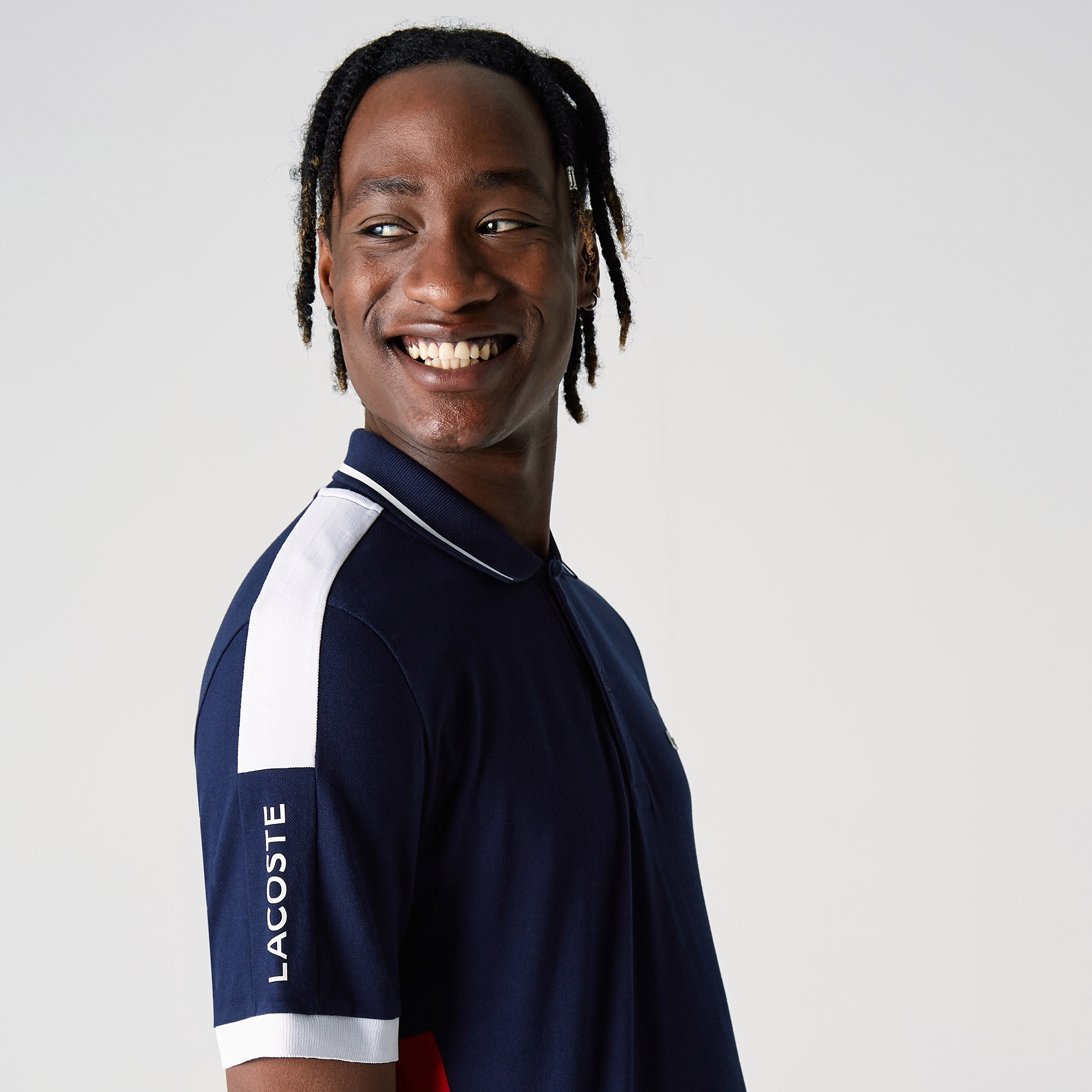 Lacoste Erkek Slim Fit Renk Bloklu Lacivert Polo
