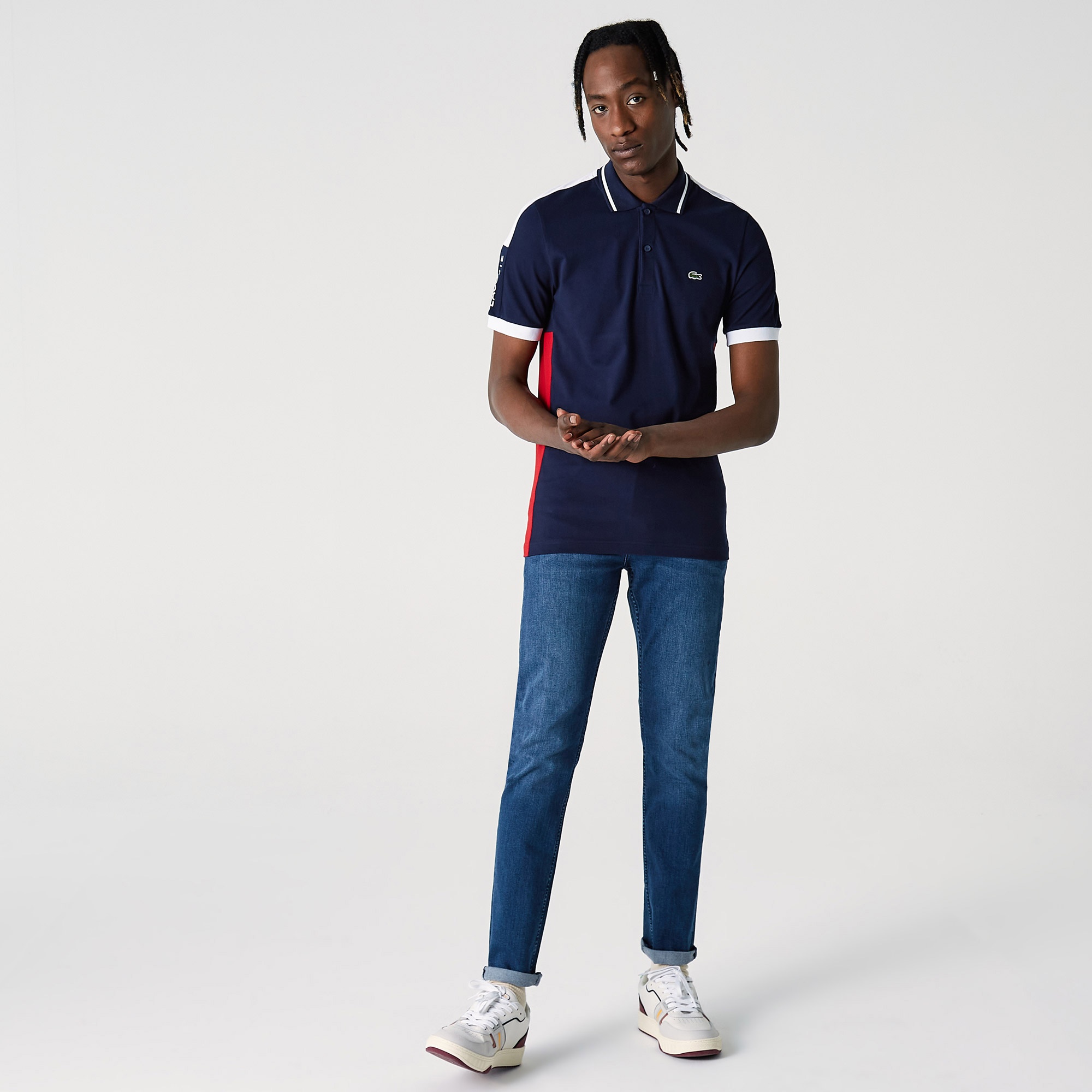 Lacoste Erkek Slim Fit Renk Bloklu Lacivert Polo