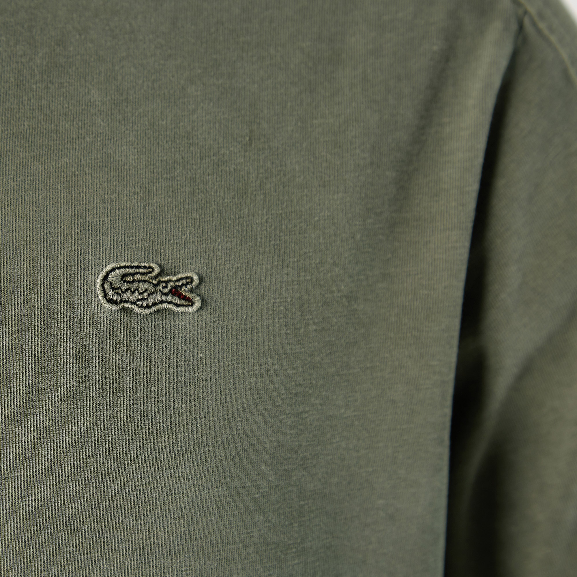 Lacoste Erkek Relaxed Fit Bisiklet Yaka Baskılı Koyu Yeşil T-Shirt
