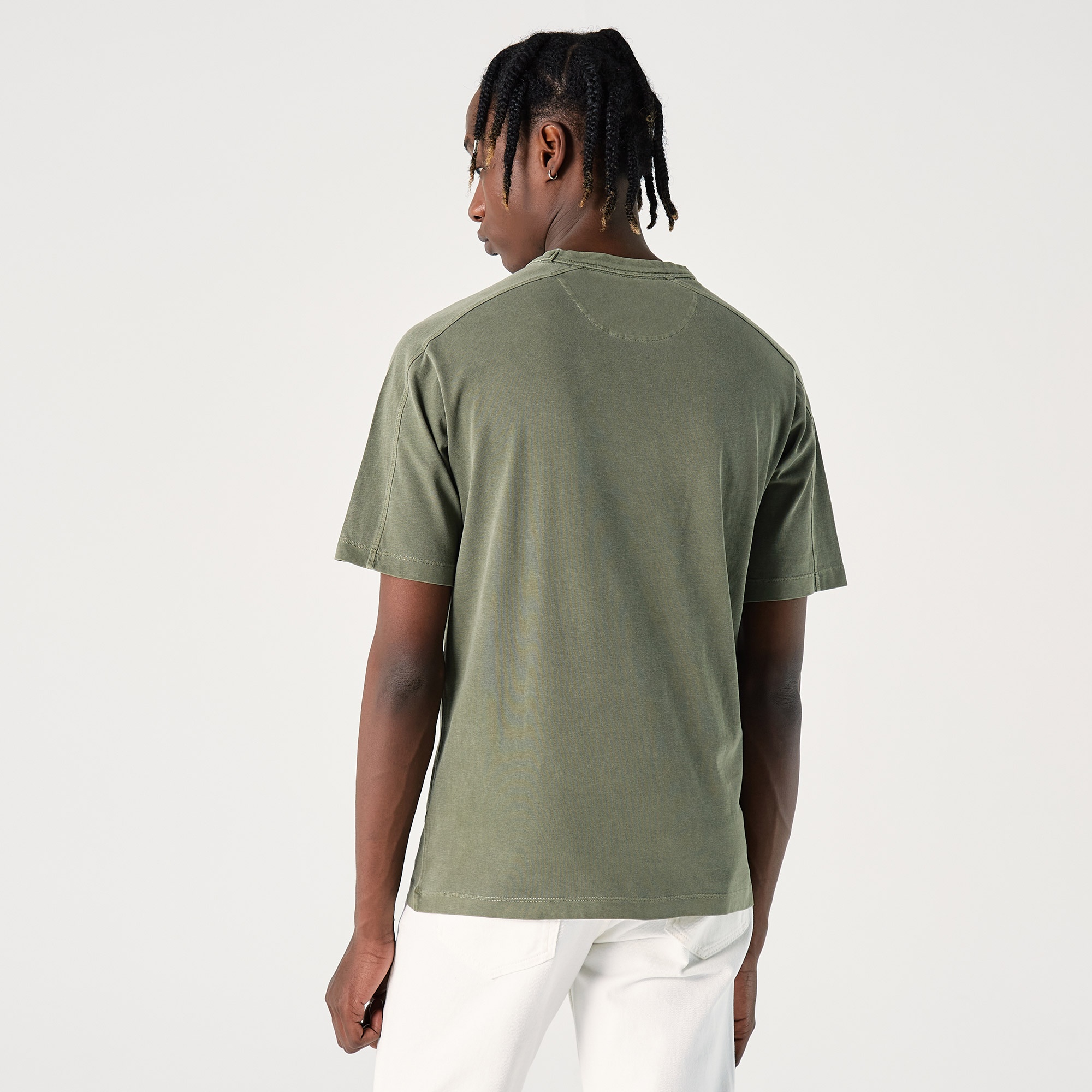 Lacoste Erkek Relaxed Fit Bisiklet Yaka Baskılı Koyu Yeşil T-Shirt