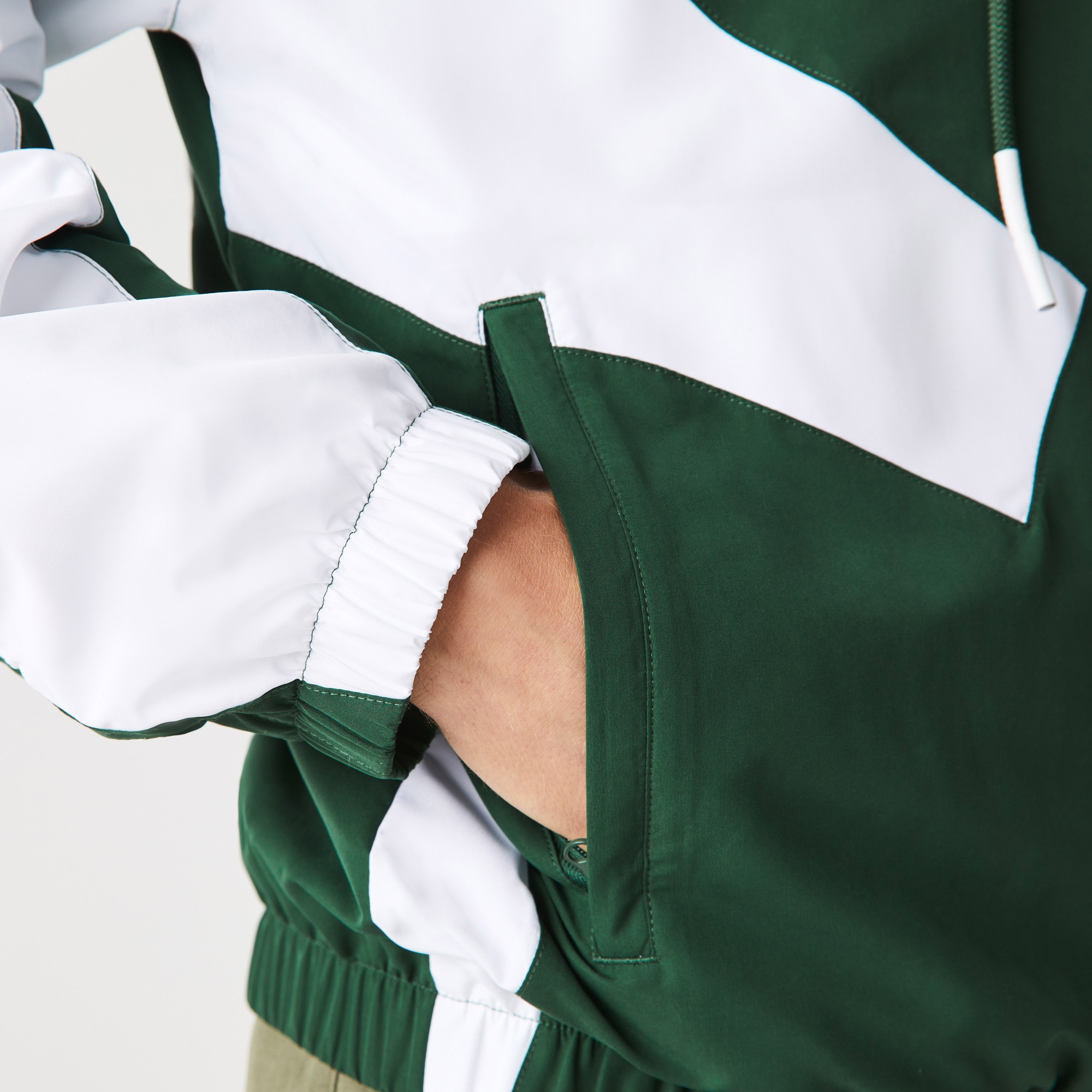 Lacoste Erkek Suya Dayanıklı Renk Bloklu Yeşil Mont