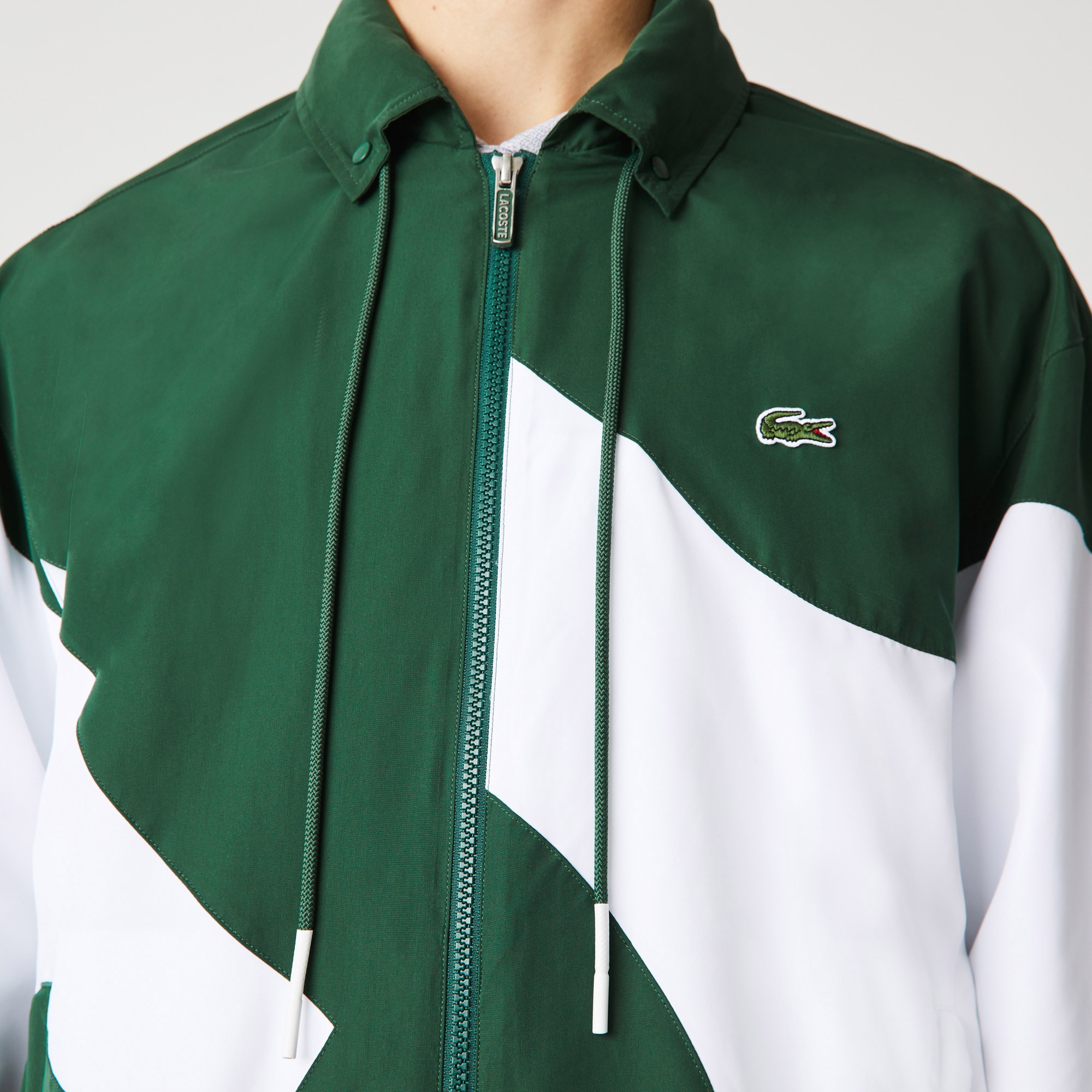 Lacoste Erkek Suya Dayanıklı Renk Bloklu Yeşil Mont