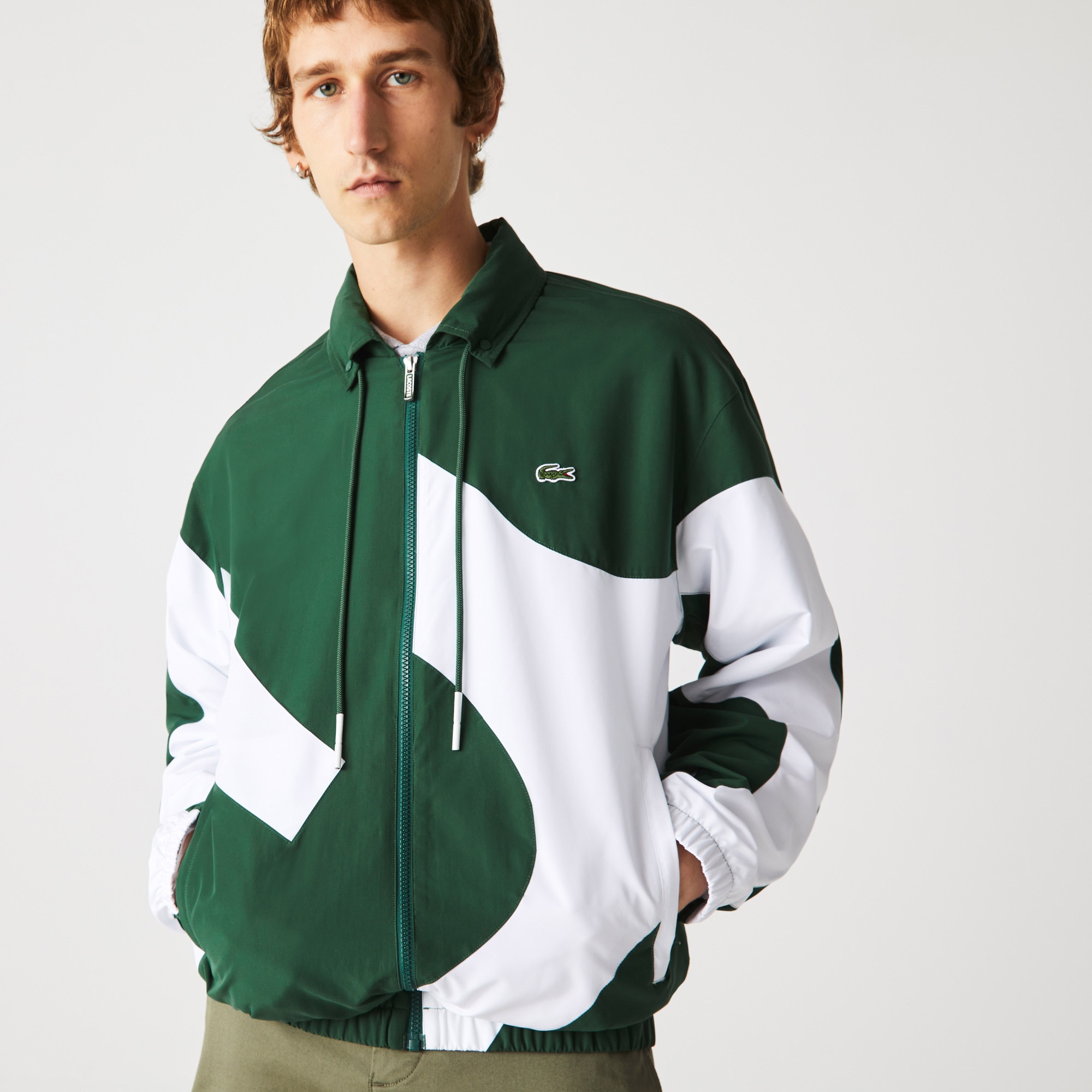 Lacoste Erkek Suya Dayanıklı Renk Bloklu Yeşil Mont