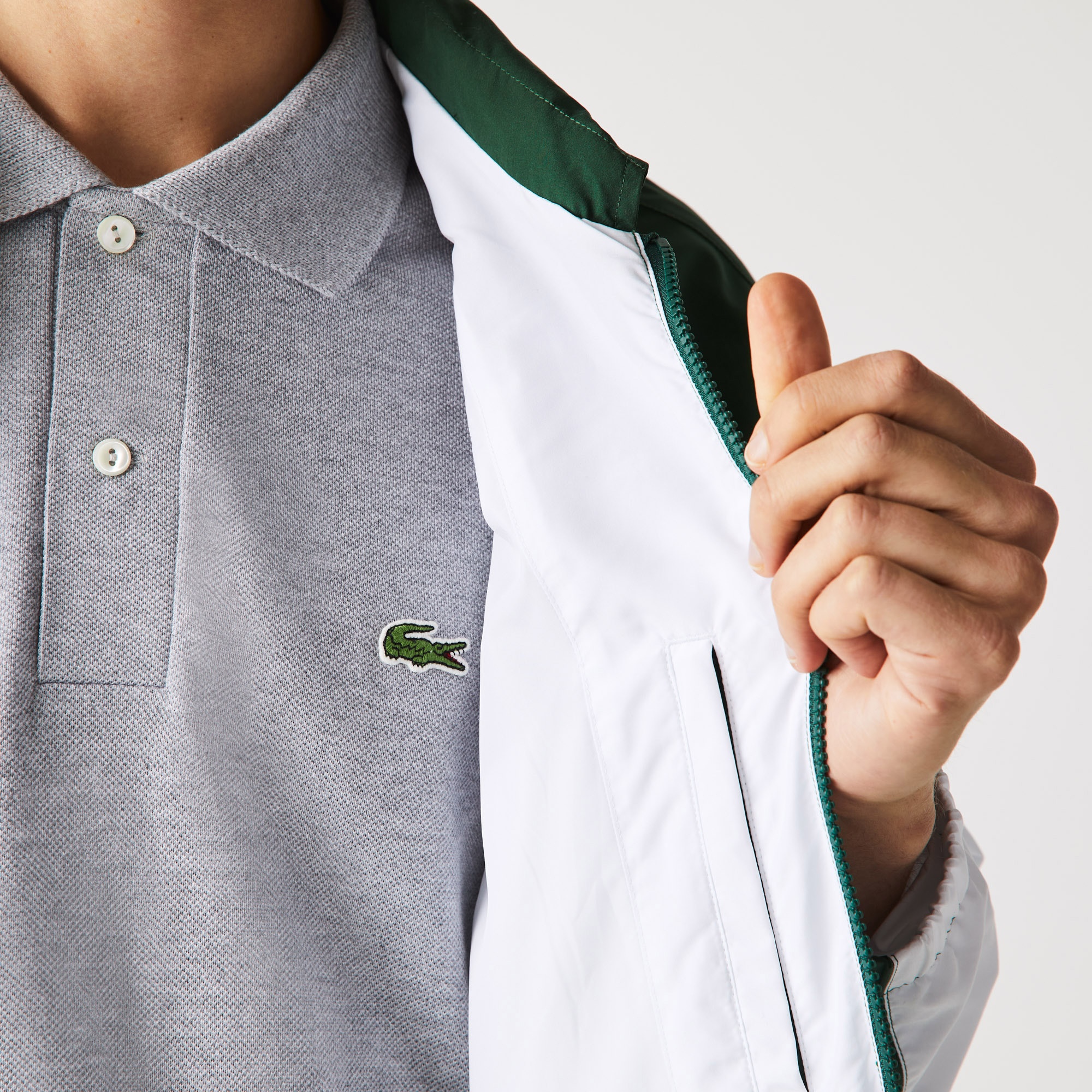 Lacoste Erkek Suya Dayanıklı Renk Bloklu Yeşil Mont