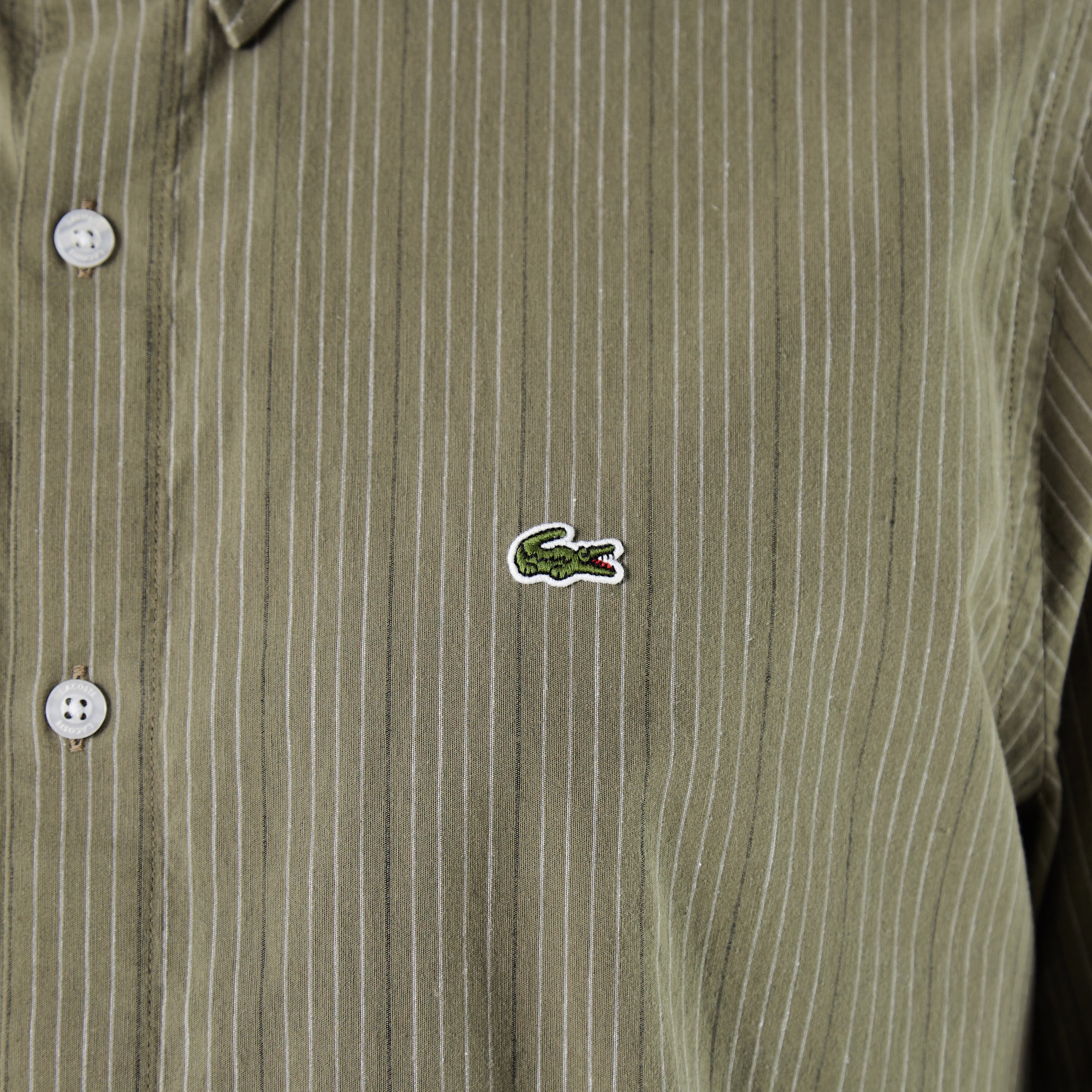 Lacoste Erkek Regular Fit Çizgili Yeşil Gömlek