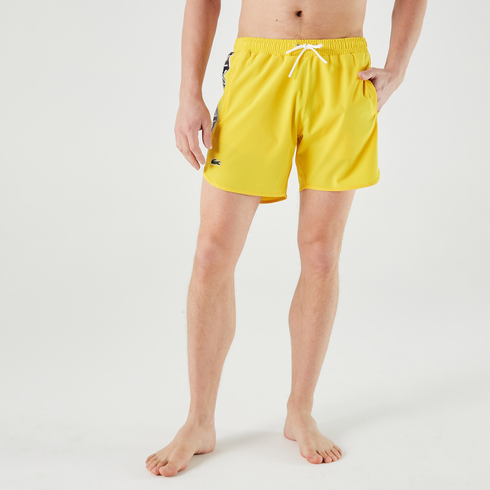 Lacoste Erkek Baskılı Sarı Mayo Şort