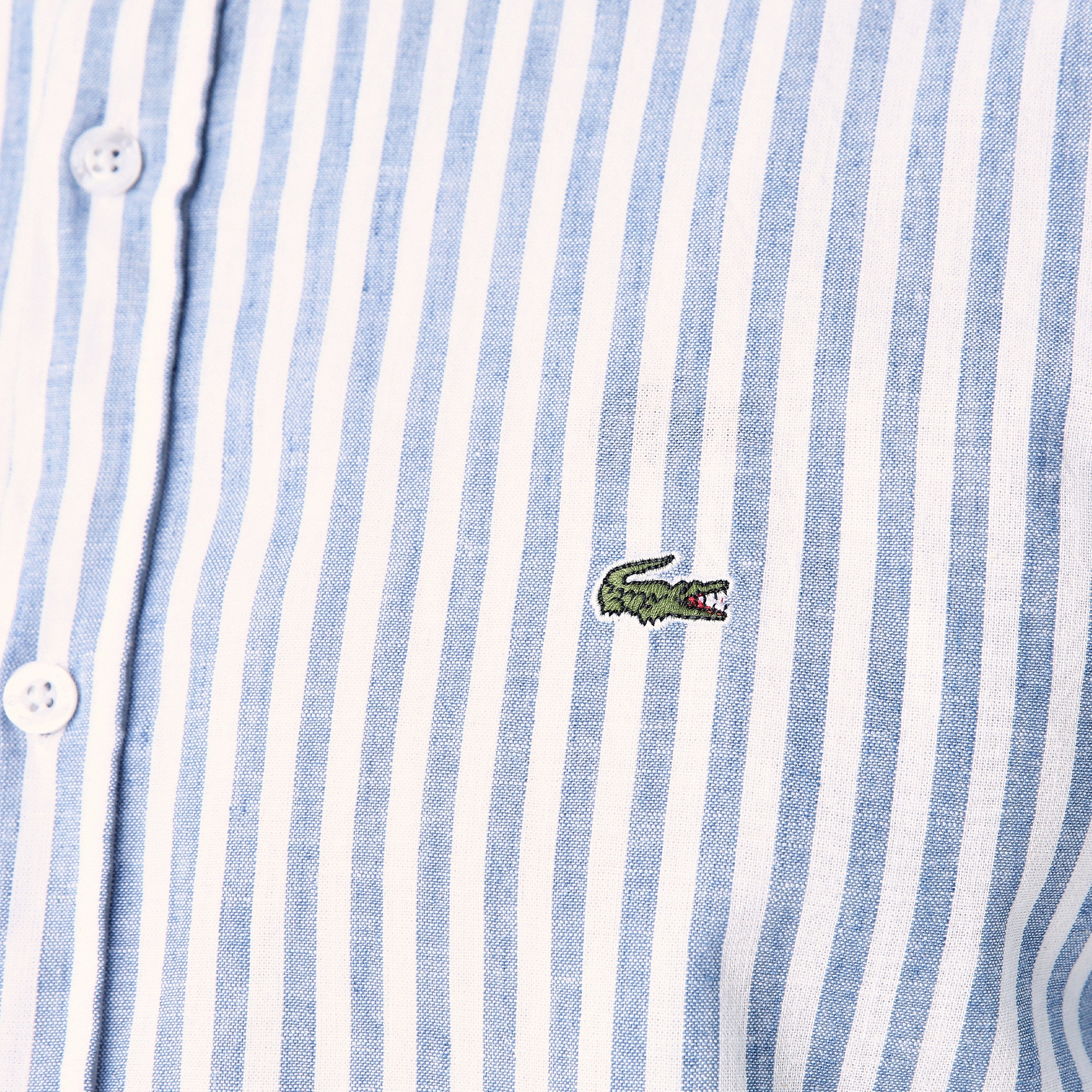 Lacoste Erkek Slim Fit Çizgili Lacivert Gömlek