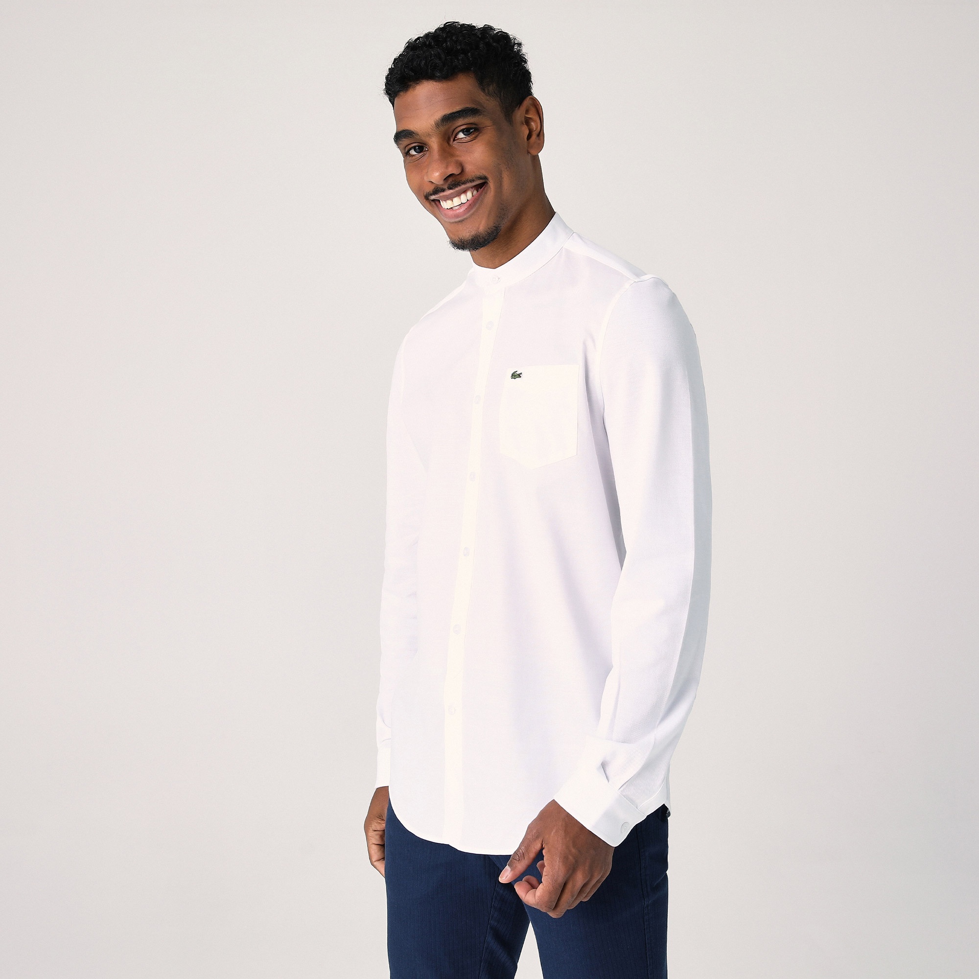 Lacoste Erkek Slim Fit Hakim Yaka Beyaz Gömlek