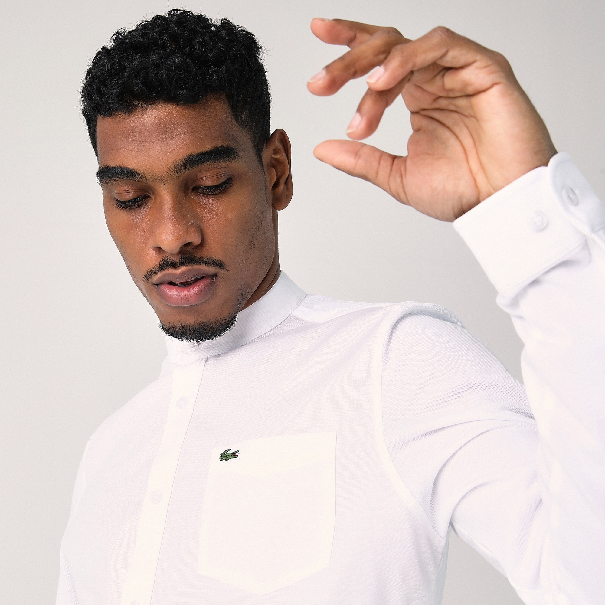 Lacoste Erkek Slim Fit Hakim Yaka Beyaz Gömlek