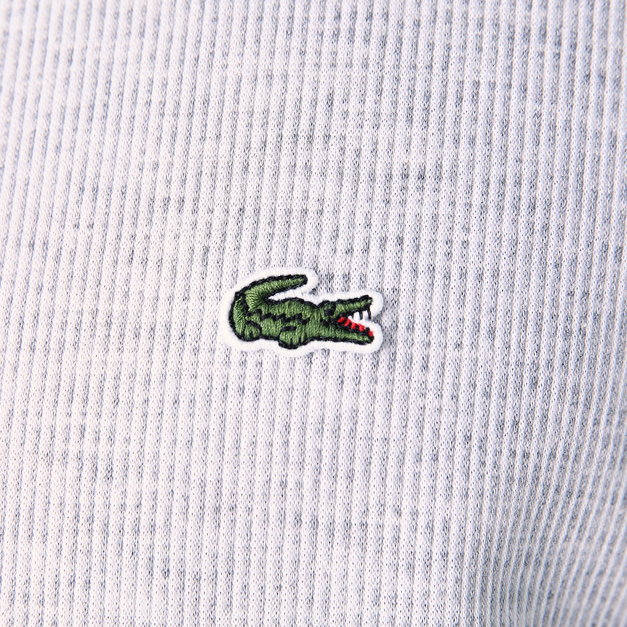Lacoste Erkek Slim Fit Çizgili Gri Gömlek