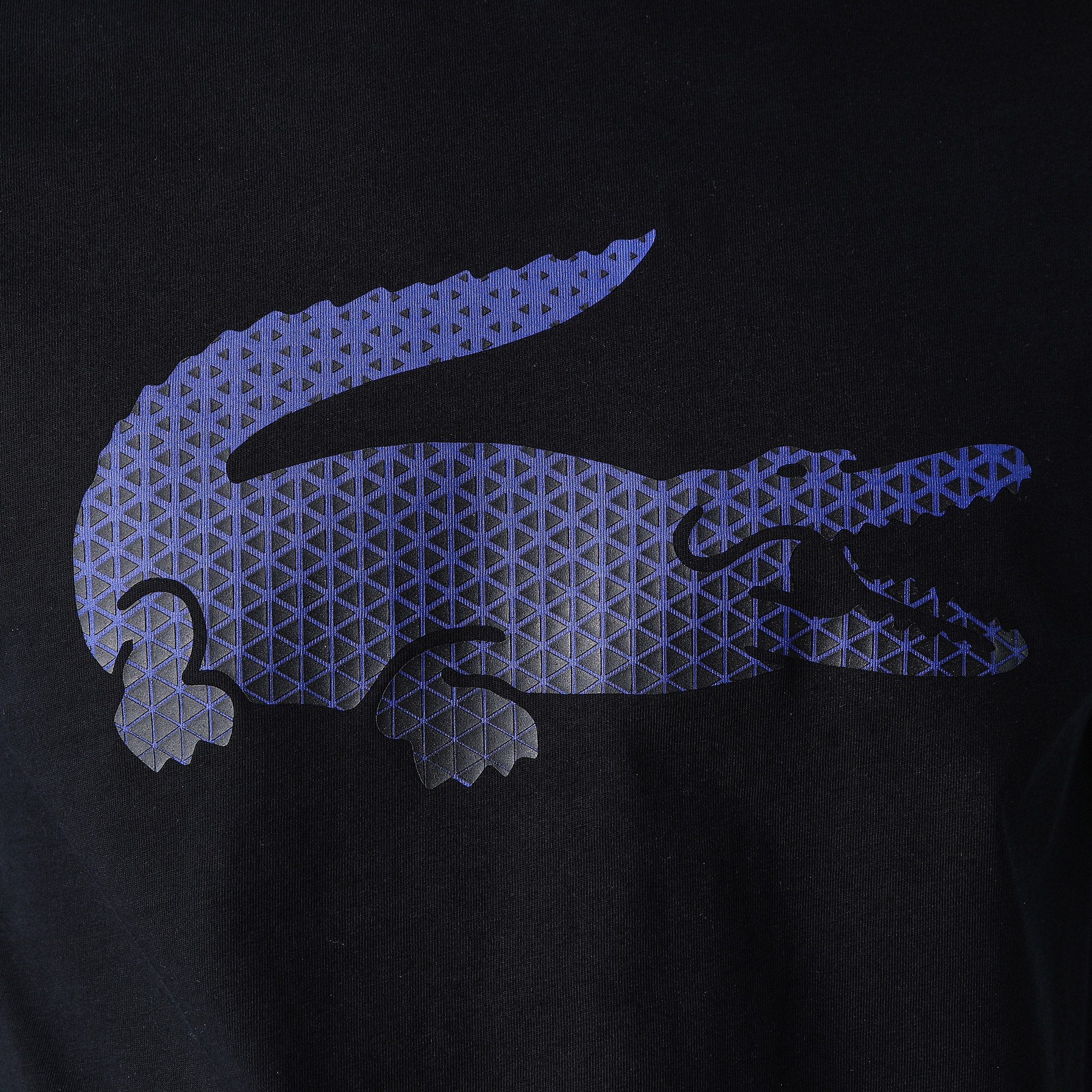 Lacoste Erkek Relaxed Fit Bisiklet Yaka Baskılı Siyah T-Shirt