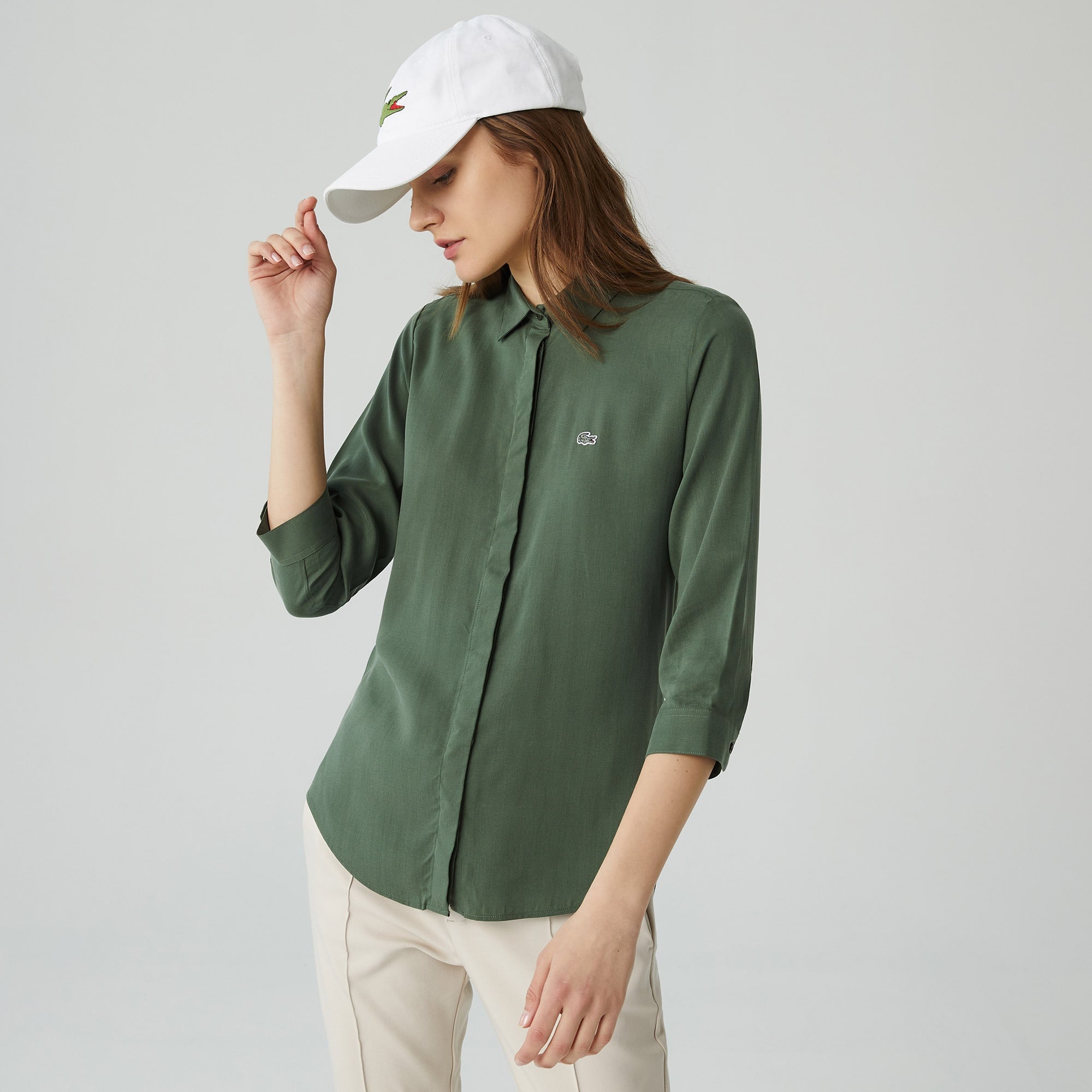 Lacoste Kadın Yeşil Gömlek