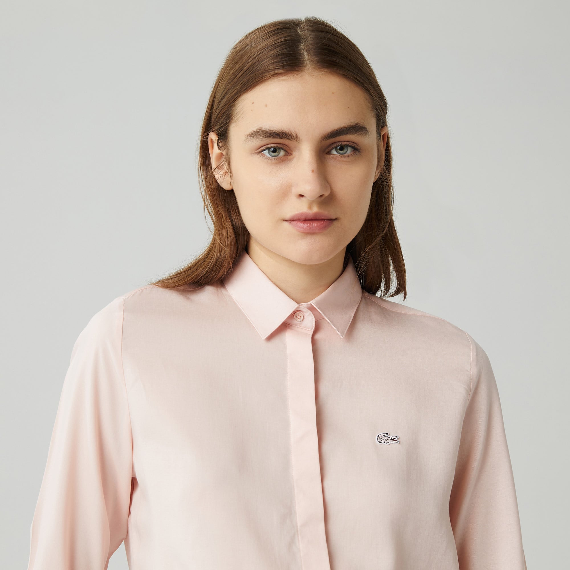 Lacoste Kadın Regular Fit Truvakar Kollu Pembe Gömlek