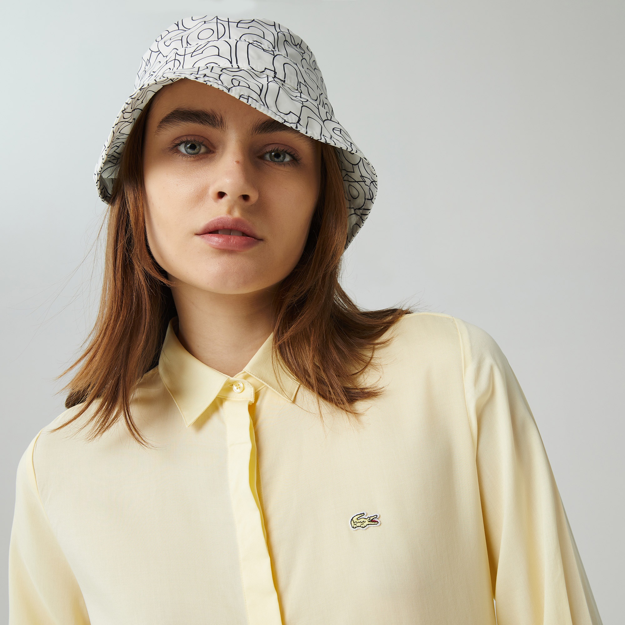 Lacoste Kadın Regular Fit Truvakar Kollu Açık Sarı Gömlek