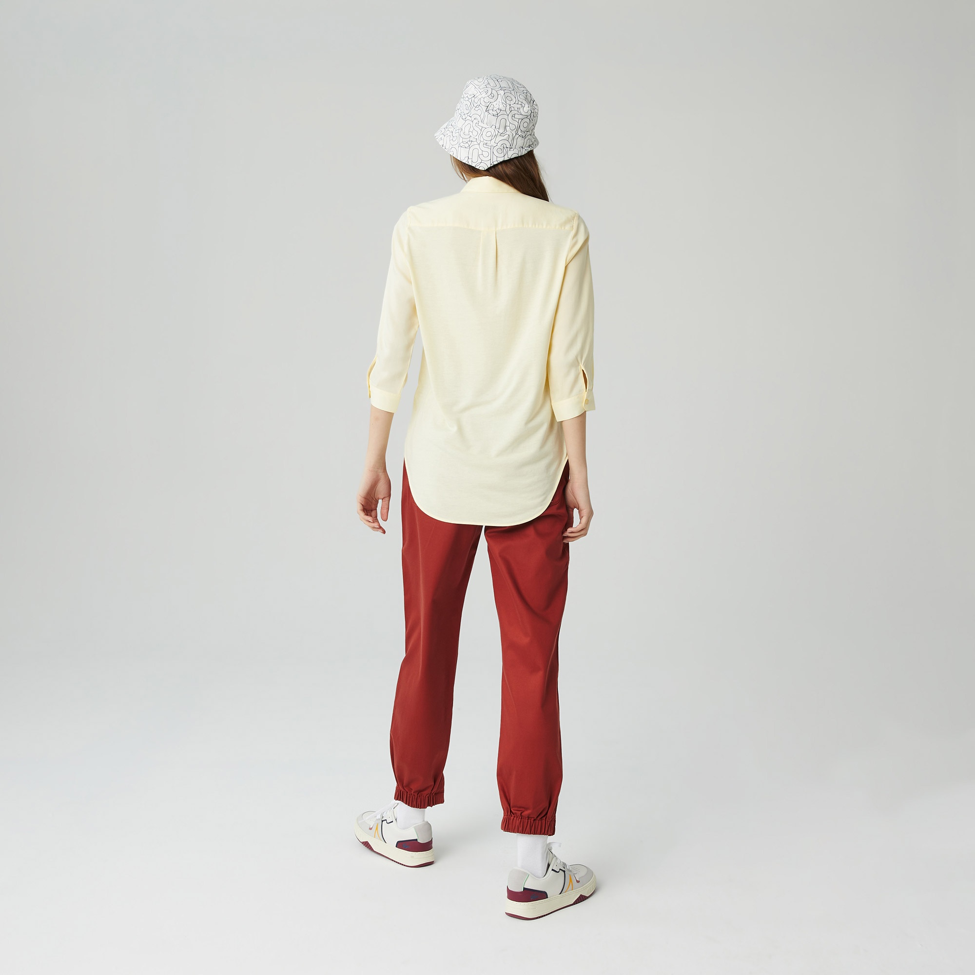 Lacoste Kadın Regular Fit Truvakar Kollu Açık Sarı Gömlek