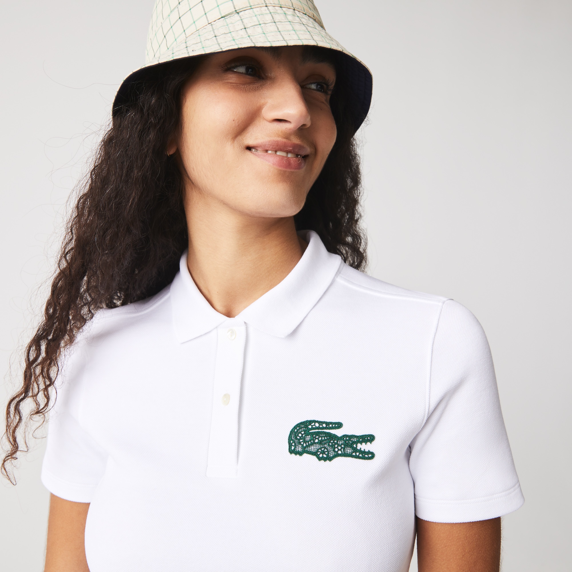 Lacoste Kadın Slim Fit Kısa Kollu Polo Yaka Beyaz Elbise
