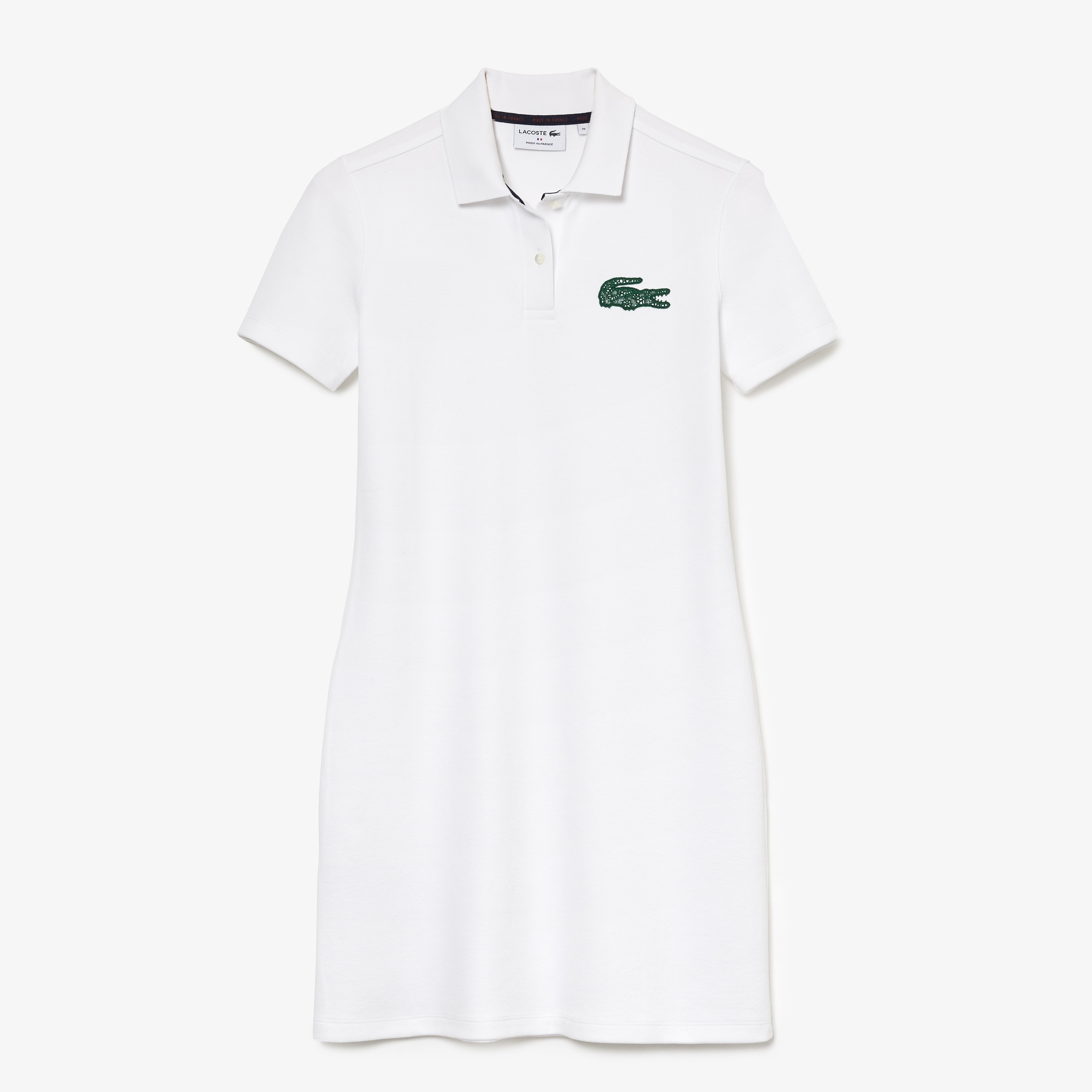 Lacoste Kadın Slim Fit Kısa Kollu Polo Yaka Beyaz Elbise